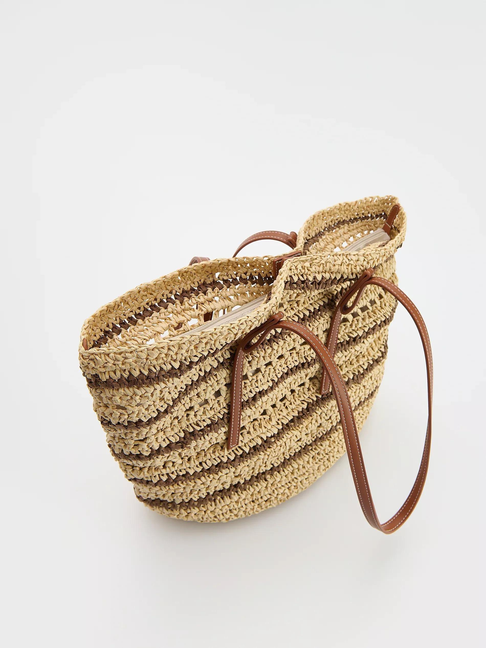 Multicolour Woven Shopper Bag, Multicolor, large image number 4