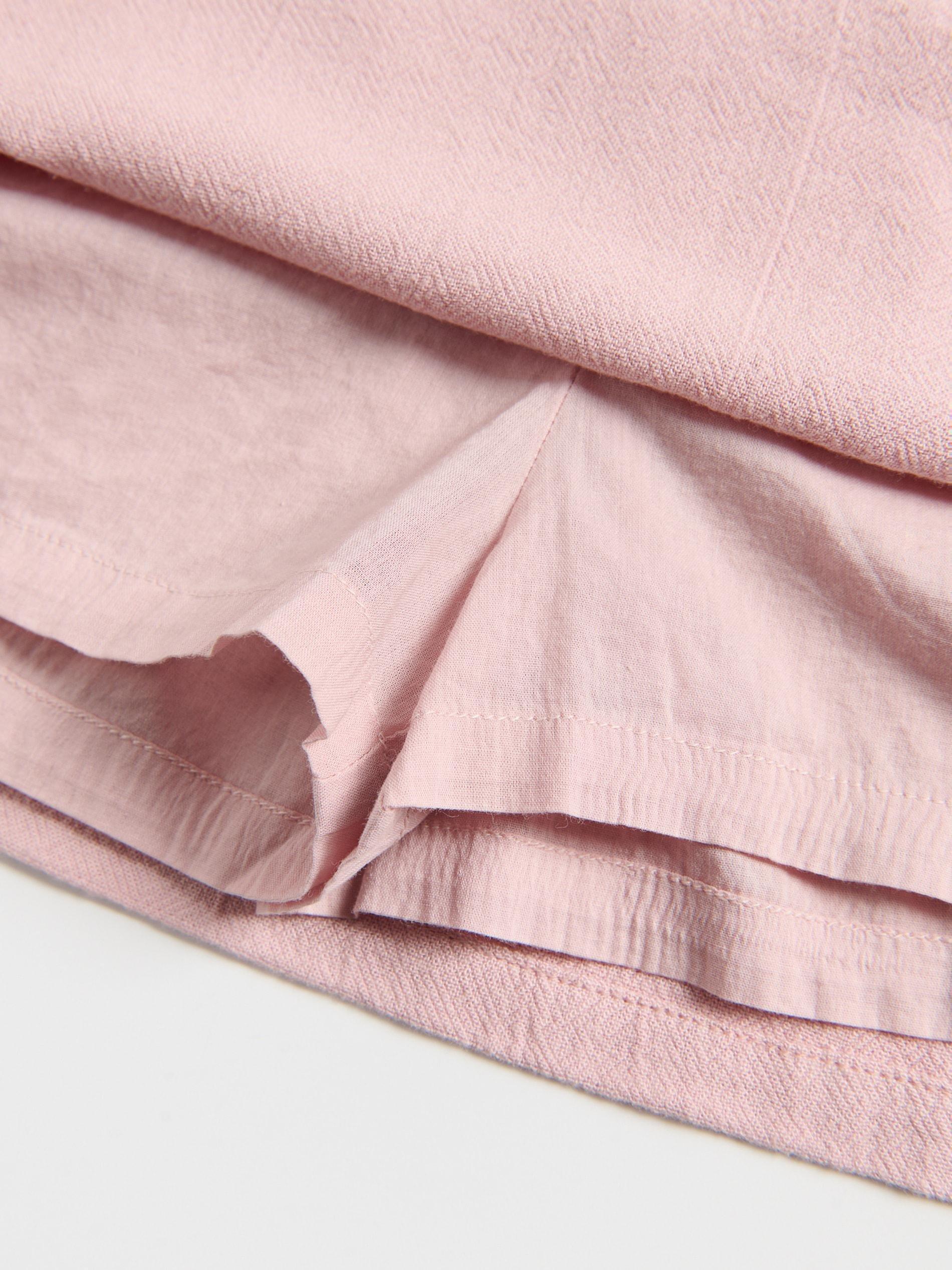 Pink Skirt-Like Shorts With Linen Blend, , large image number 2