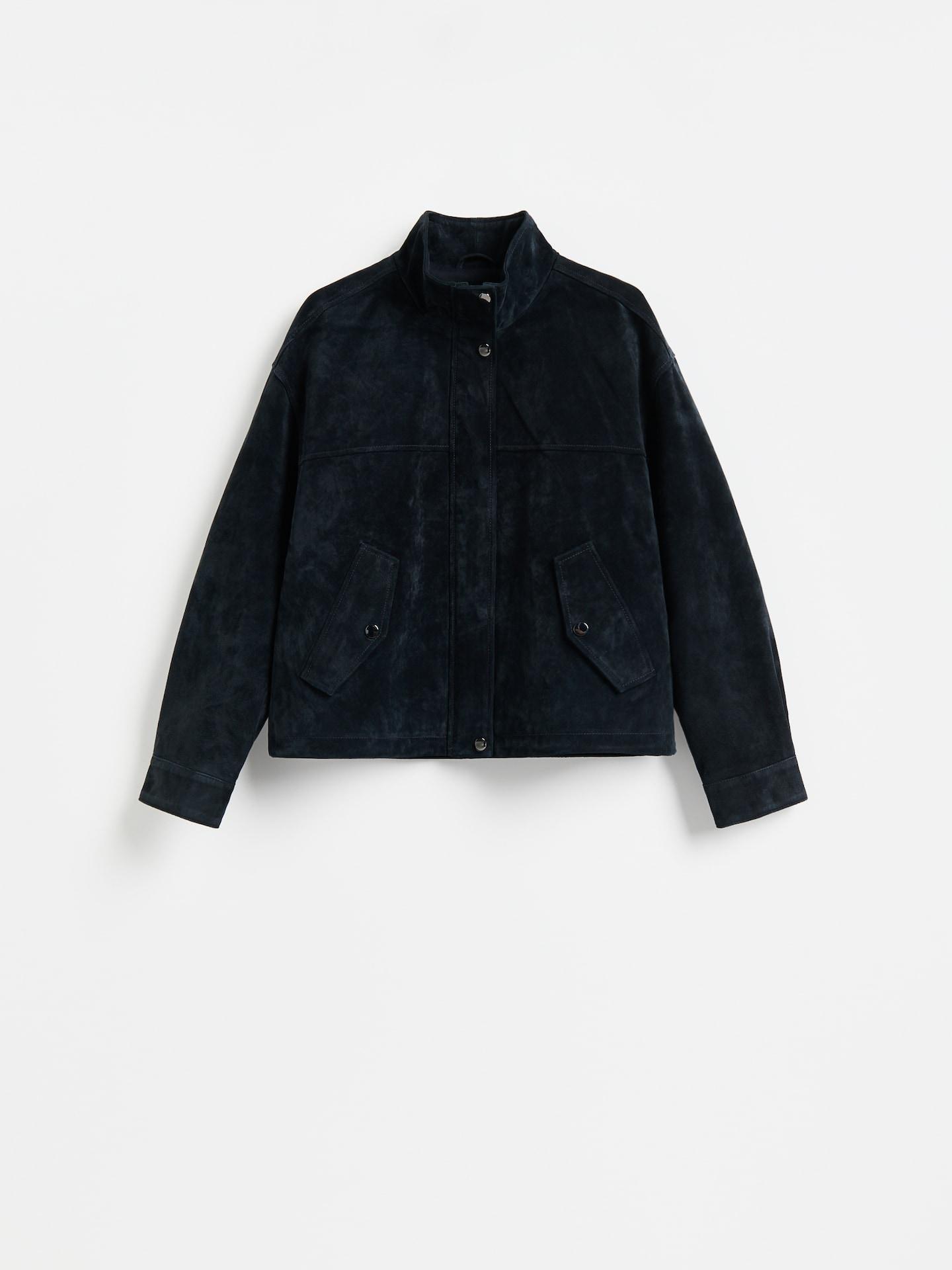 Blue Suedette Jacket, Navy, large image number 1