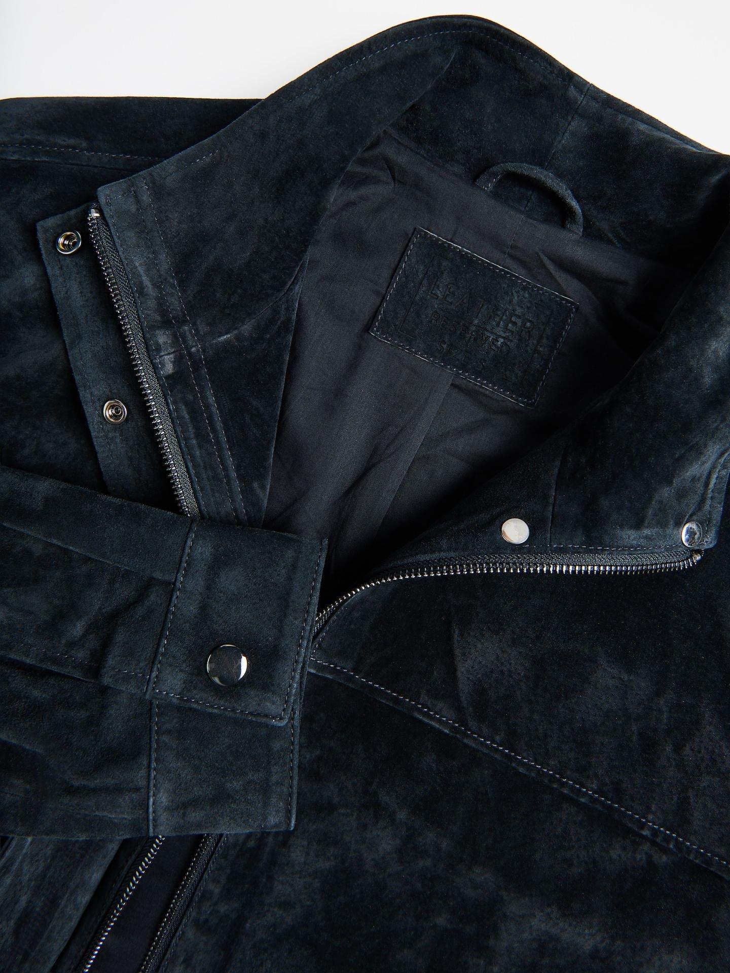 Blue Suedette Jacket, Navy, medium