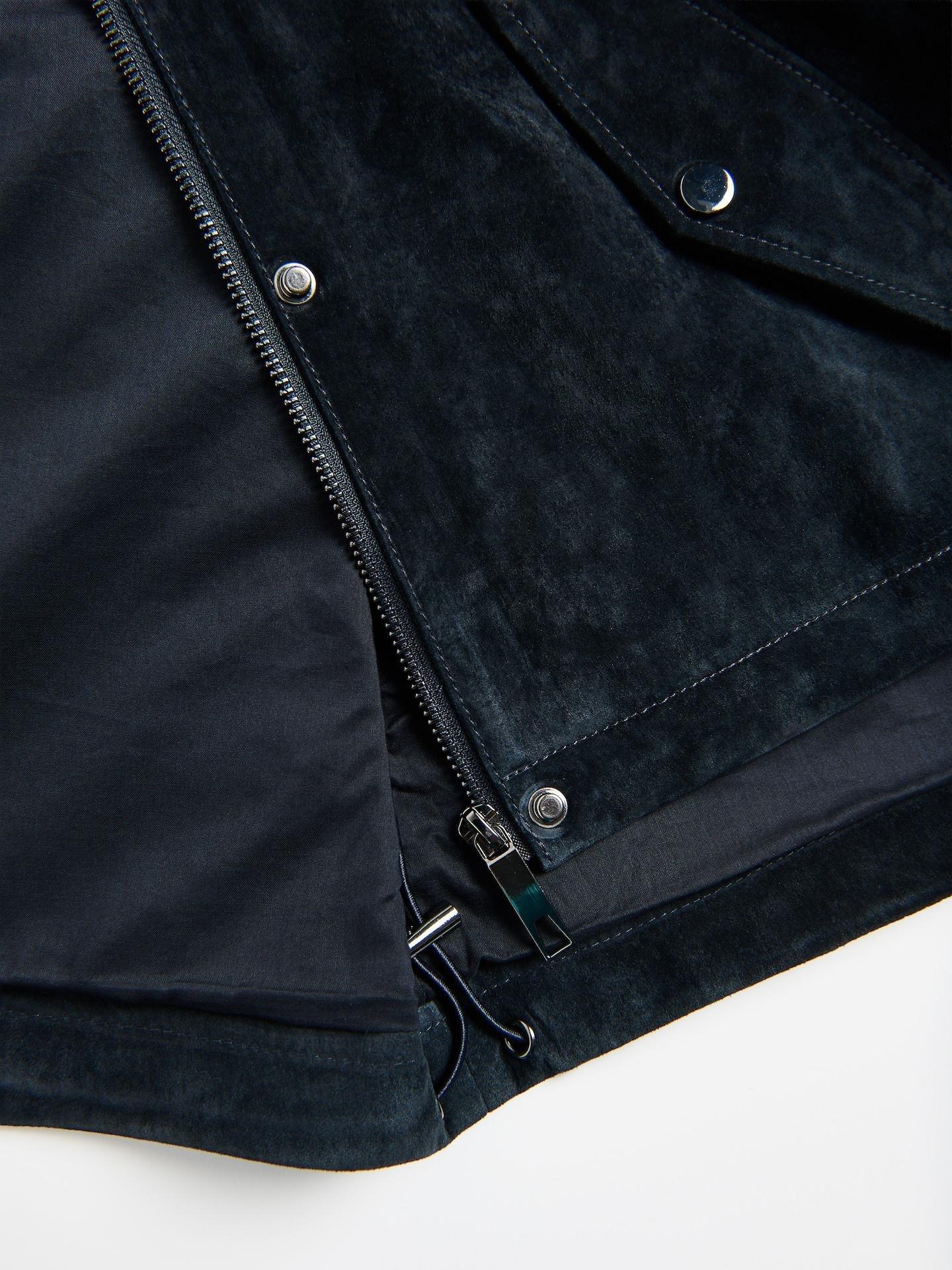 Blue Suedette Jacket, Navy, large image number 3