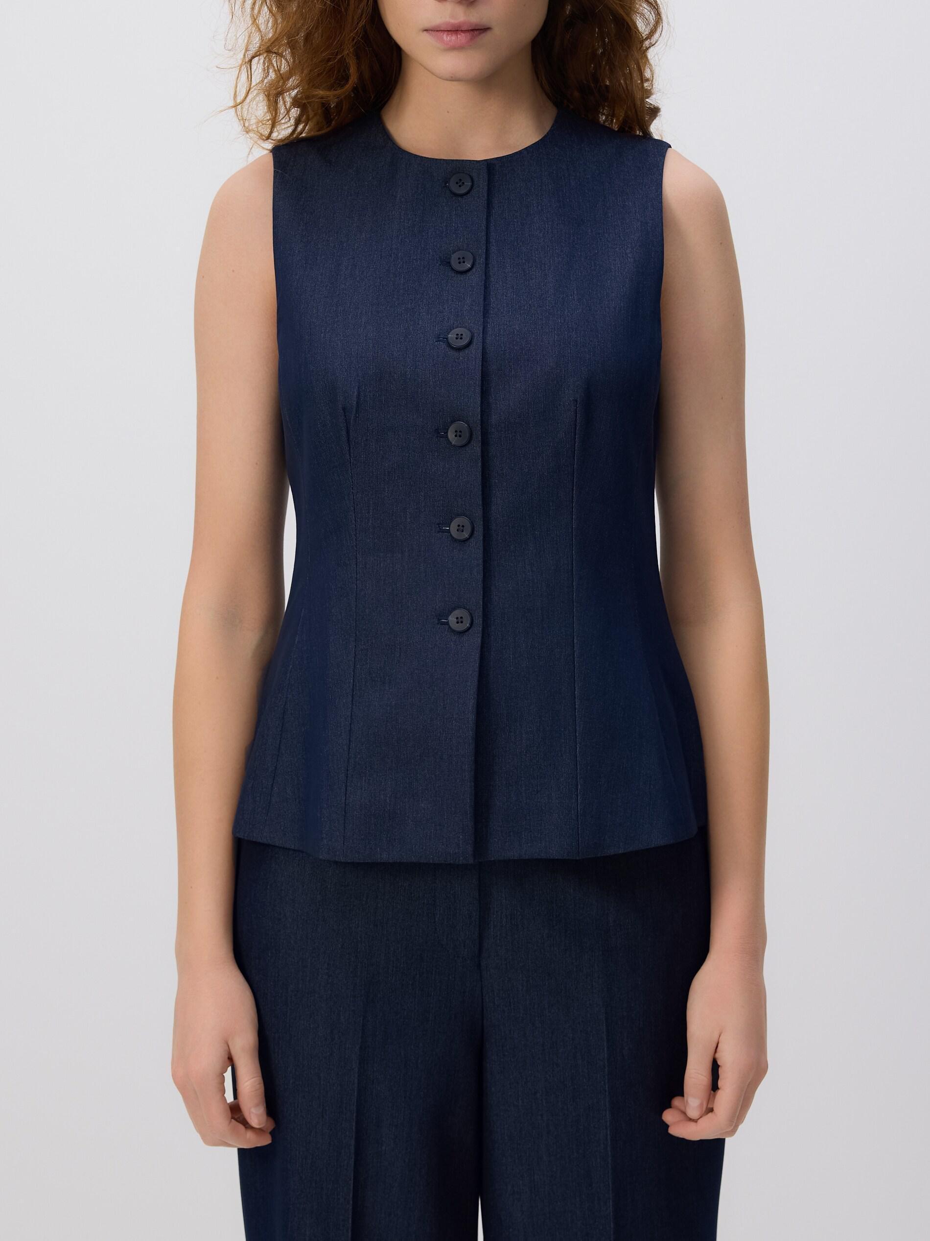 Navy Tailored Suit Vest, Navy, large image number 2