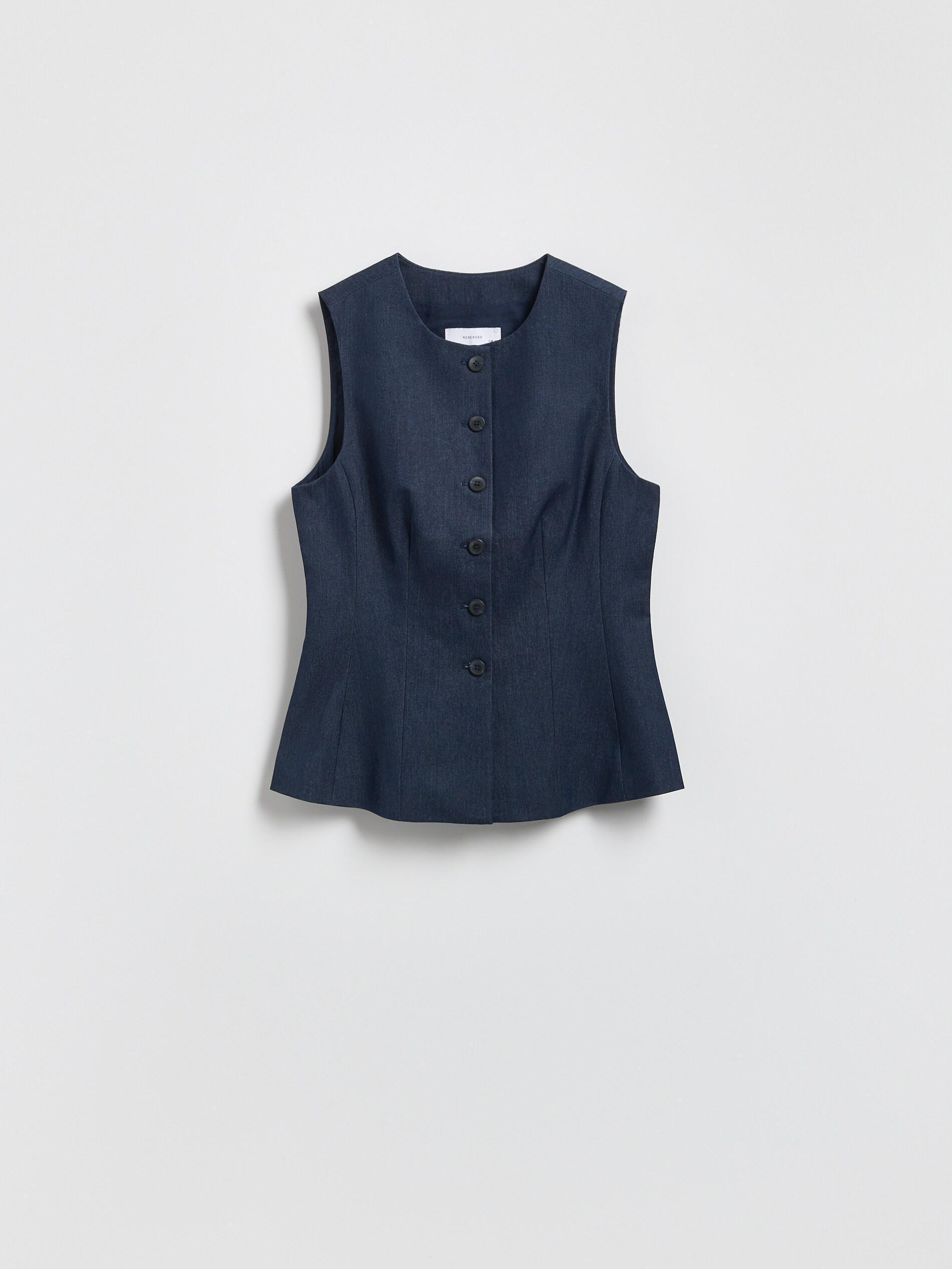 Navy Tailored Suit Vest, Navy, large image number 4