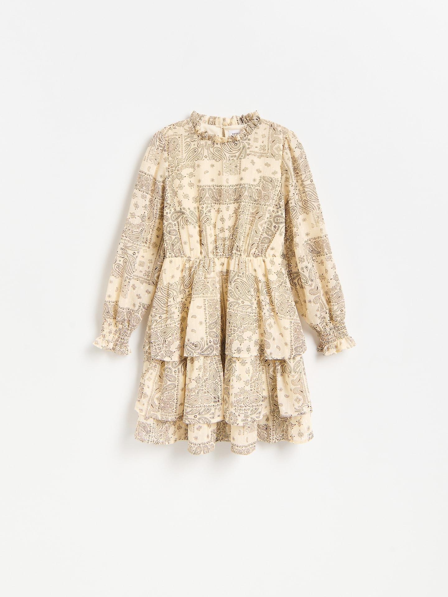 Beige Patterned Dress, 7401_02P, large image number 0