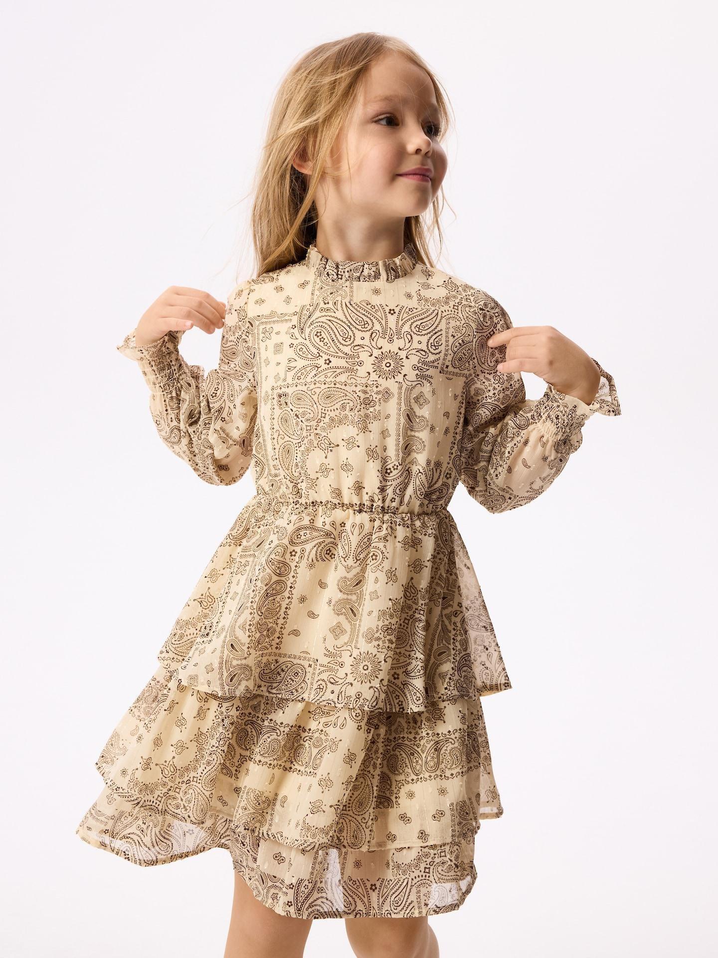 Beige Patterned Dress, 7401_02P, medium