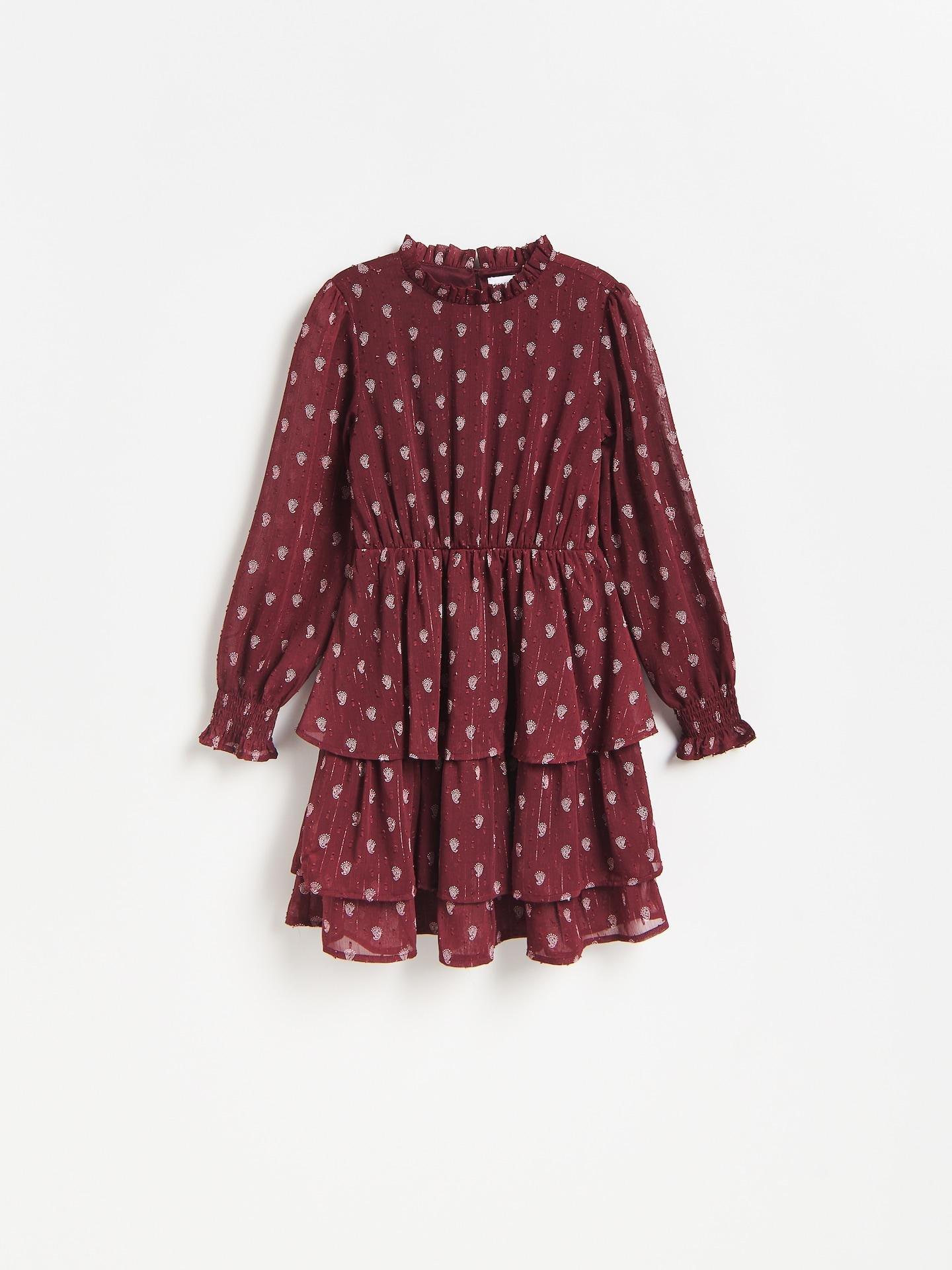 Red Patterned Dress, 7401_83P, large image number 0
