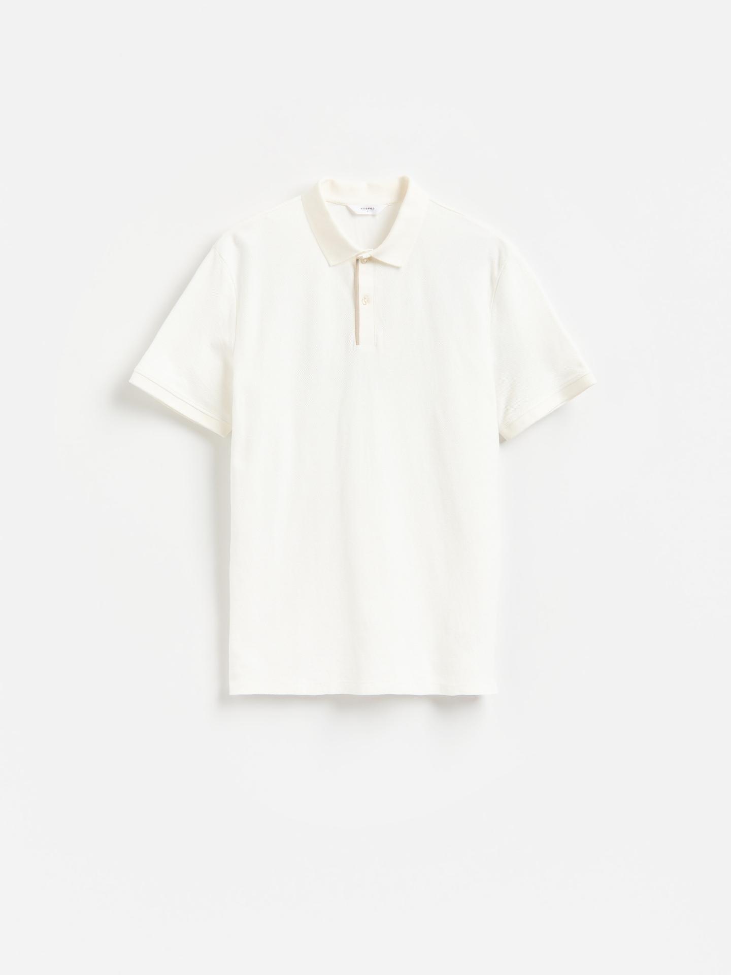 Cream Regular Fit Structural Polo Shirt, Ivory, large image number 4