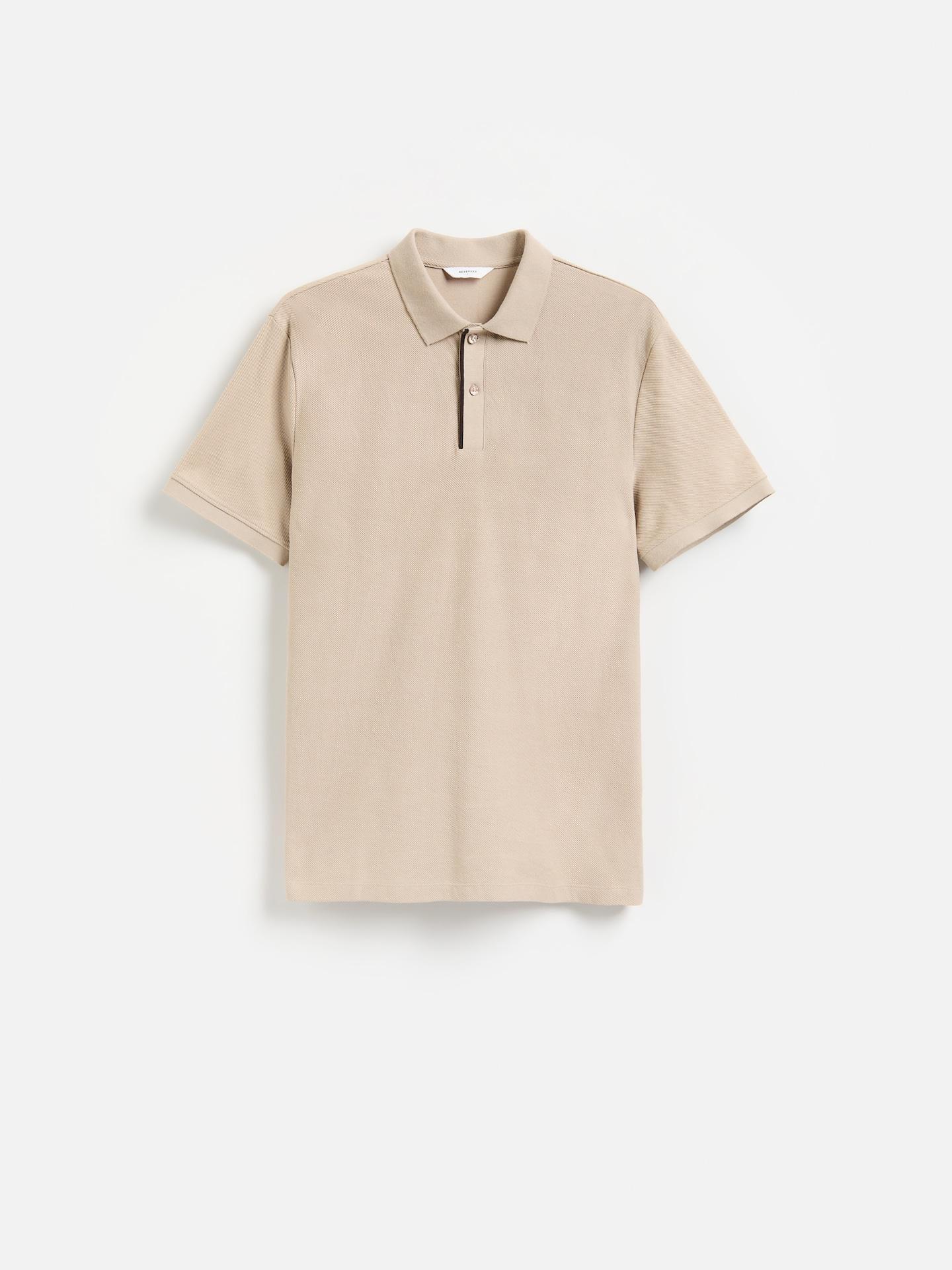 Beige Regular Fit Structural Polo Shirt, Beige, large image number 0