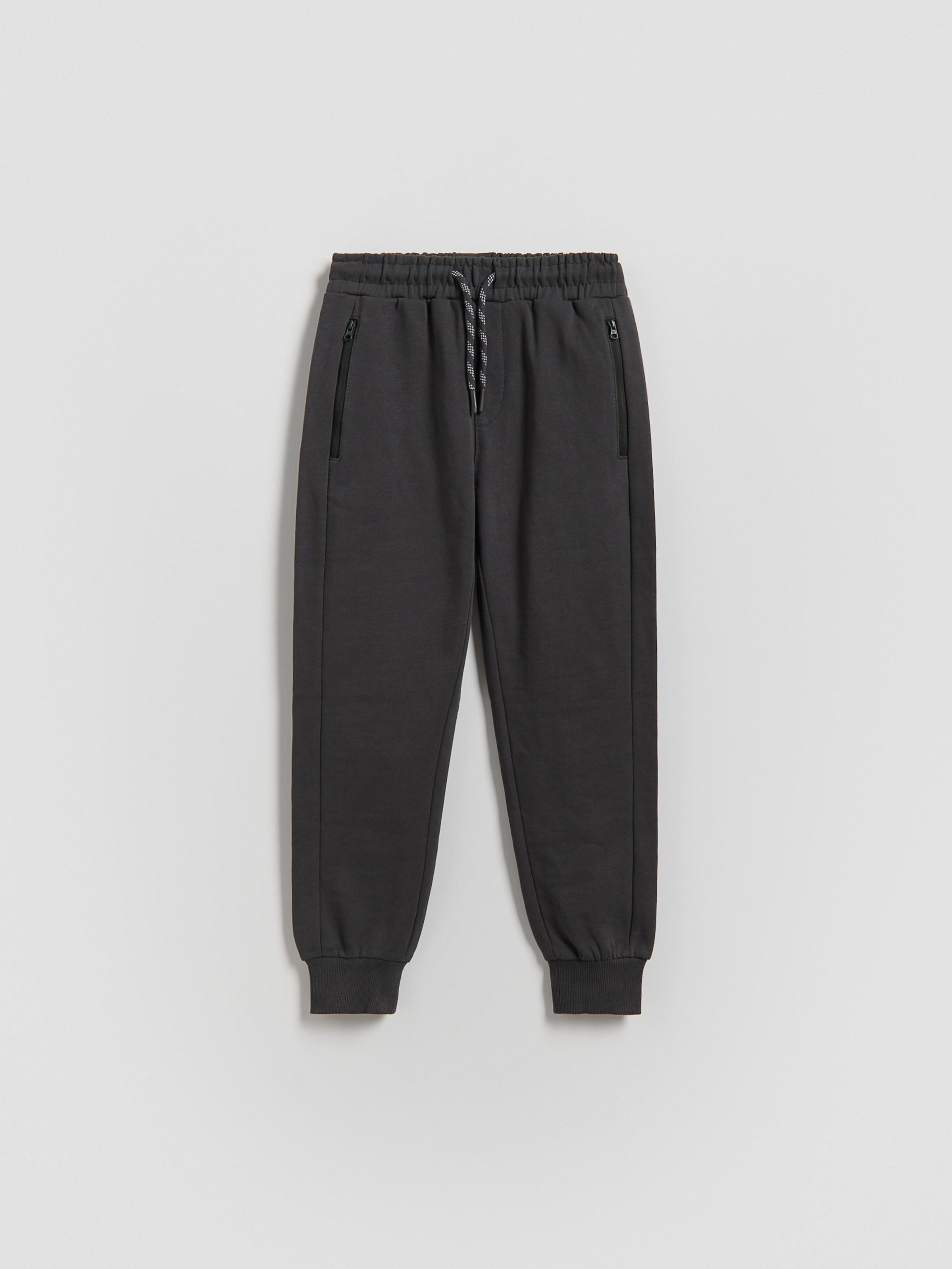 Grey Cotton Joggers, Grey, large image number 0