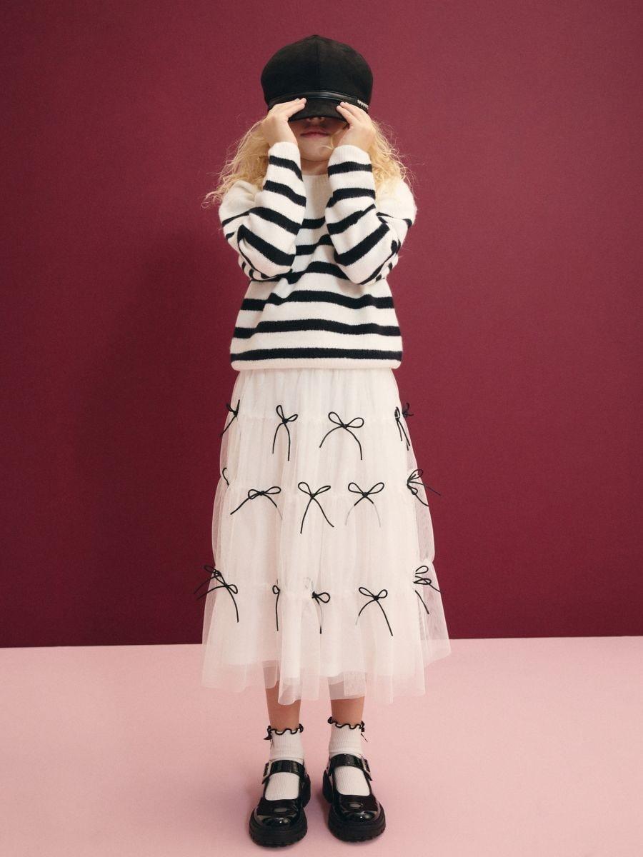 Cream Skirt, Kids Girl, , large image number 0