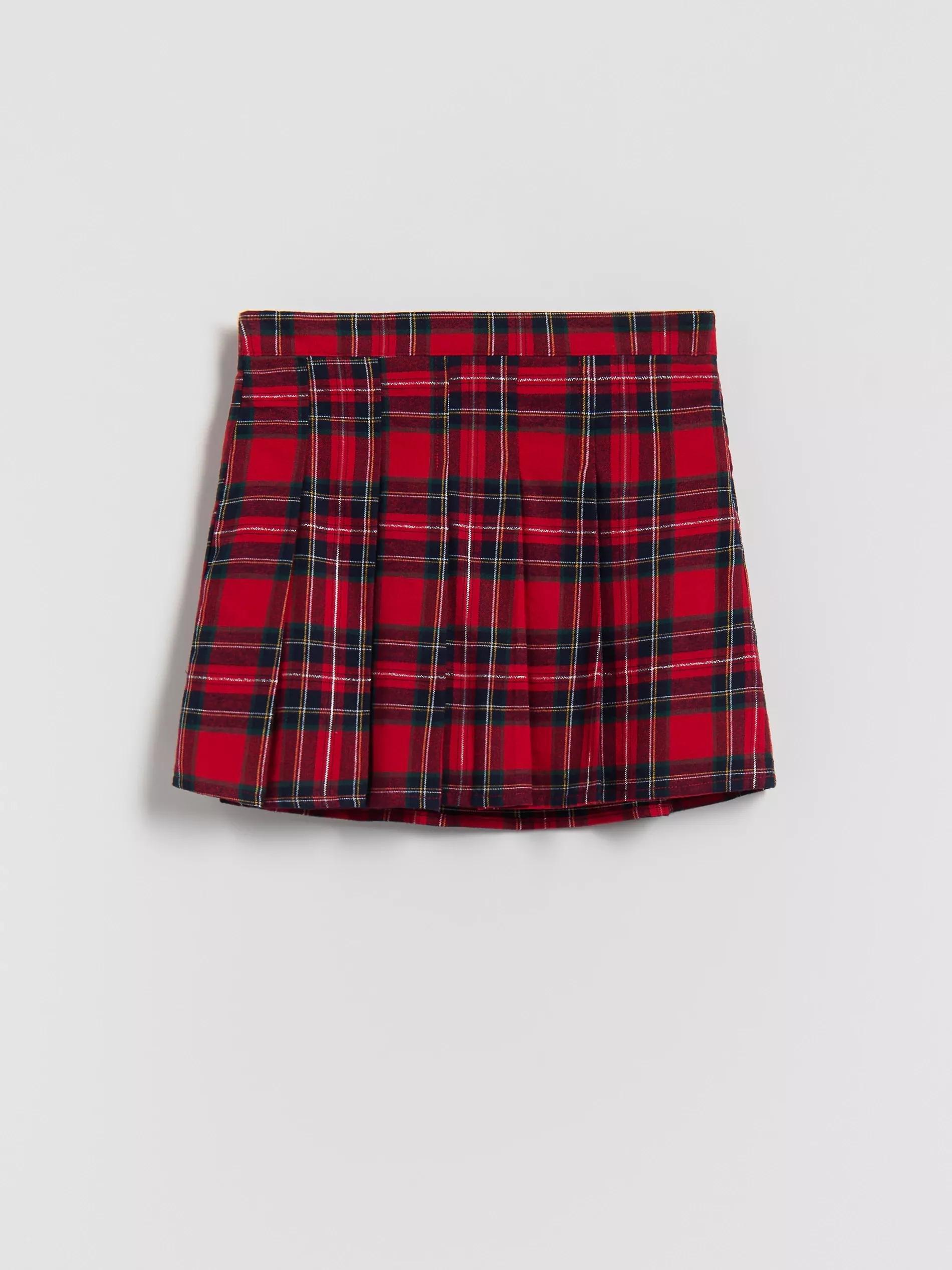 Multicolour Plaid Pleated Skirt, Multicolor, large image number 2