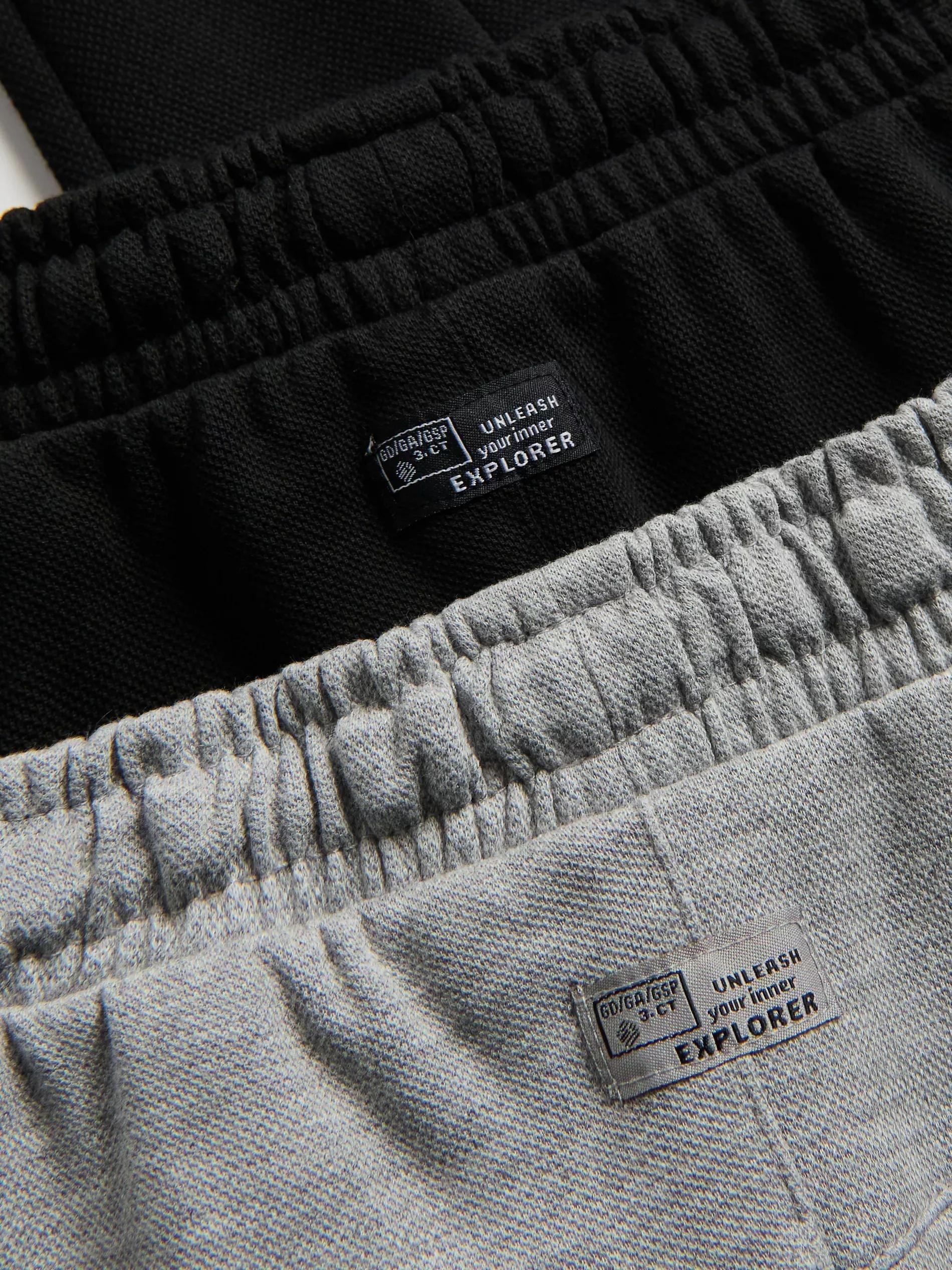 Black Cargo Joggers With Pockets, Black, large image number 2