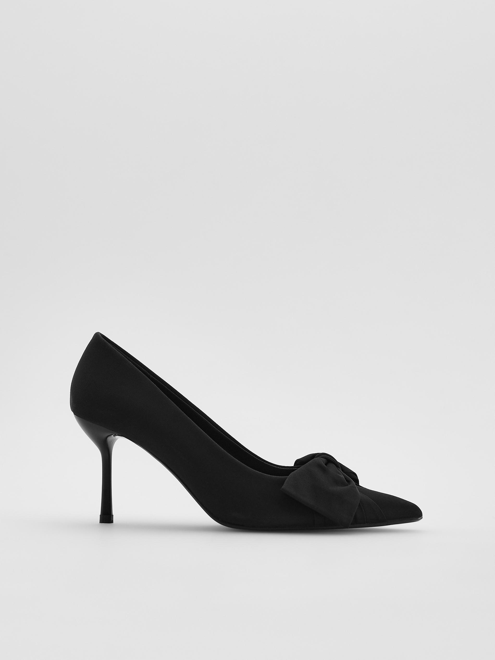 Black Pumps With Bow Detail, Black, medium