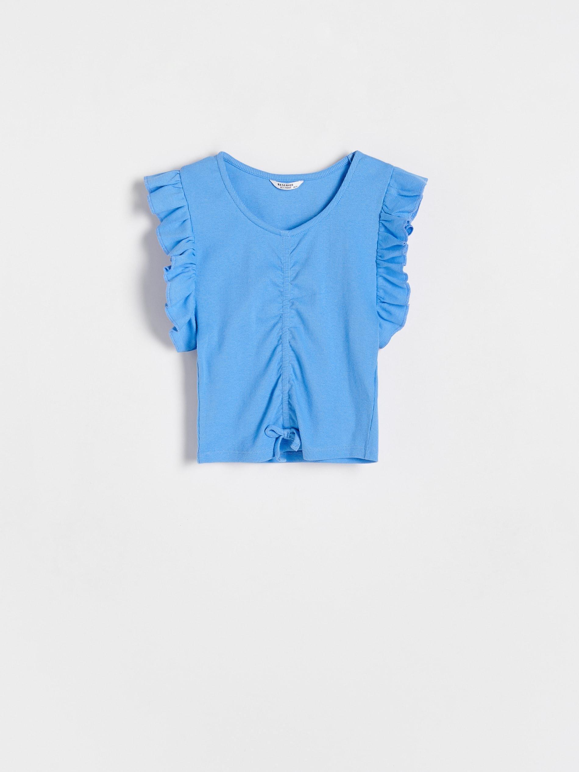 Reserved - Blue Gathered Blouse, Kids Girls