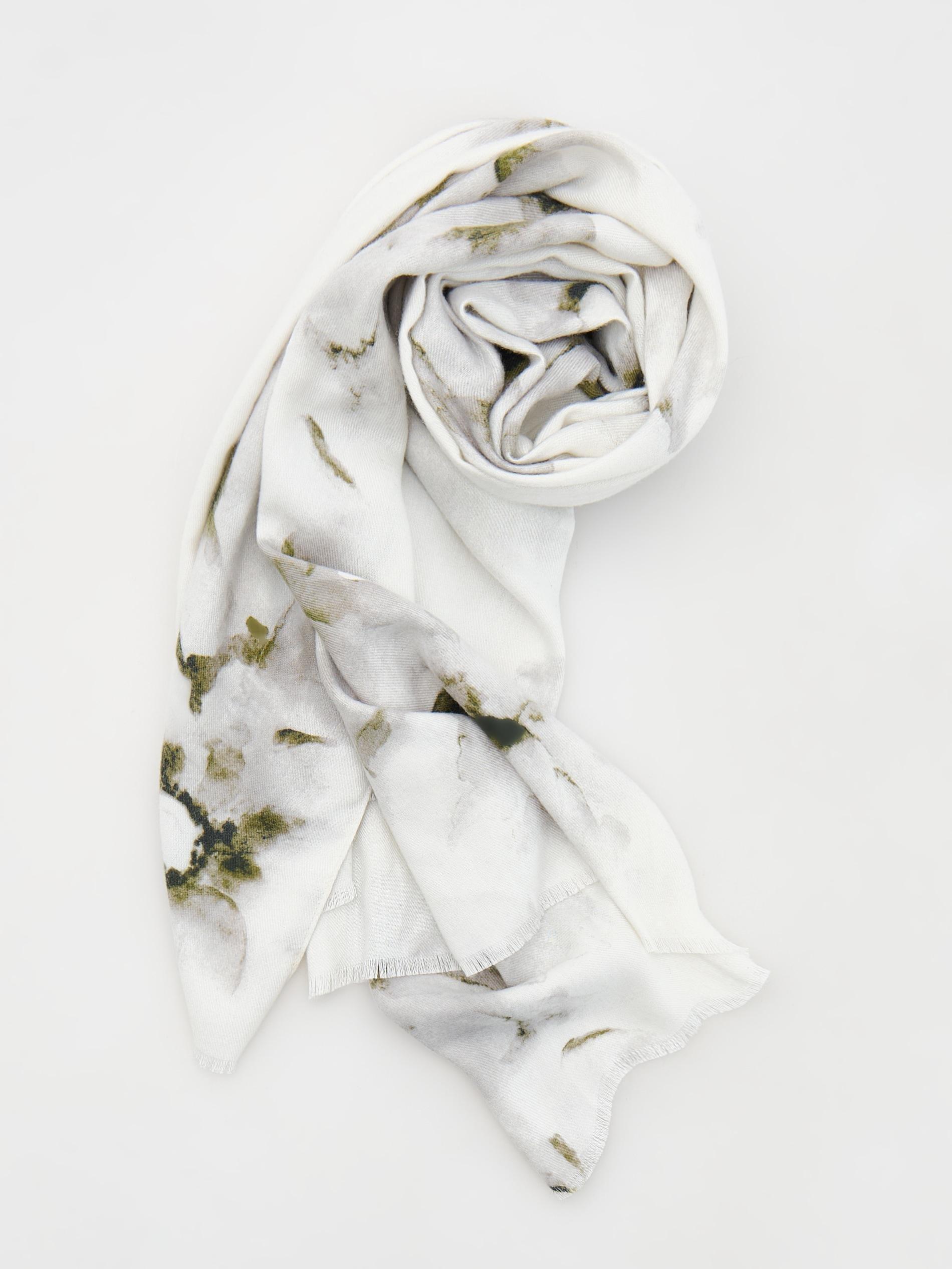 Multicolour Patterned Scarf, Khaki, large image number 0