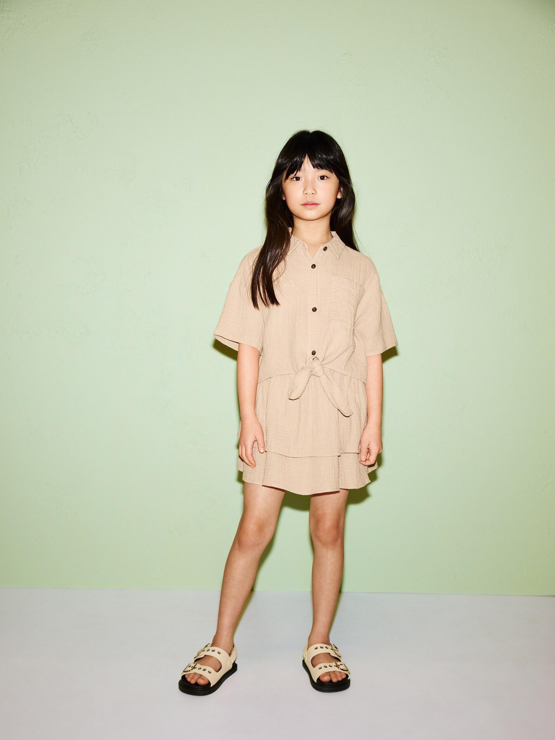 Beige Muslin Skirt, Beige, large image number 1