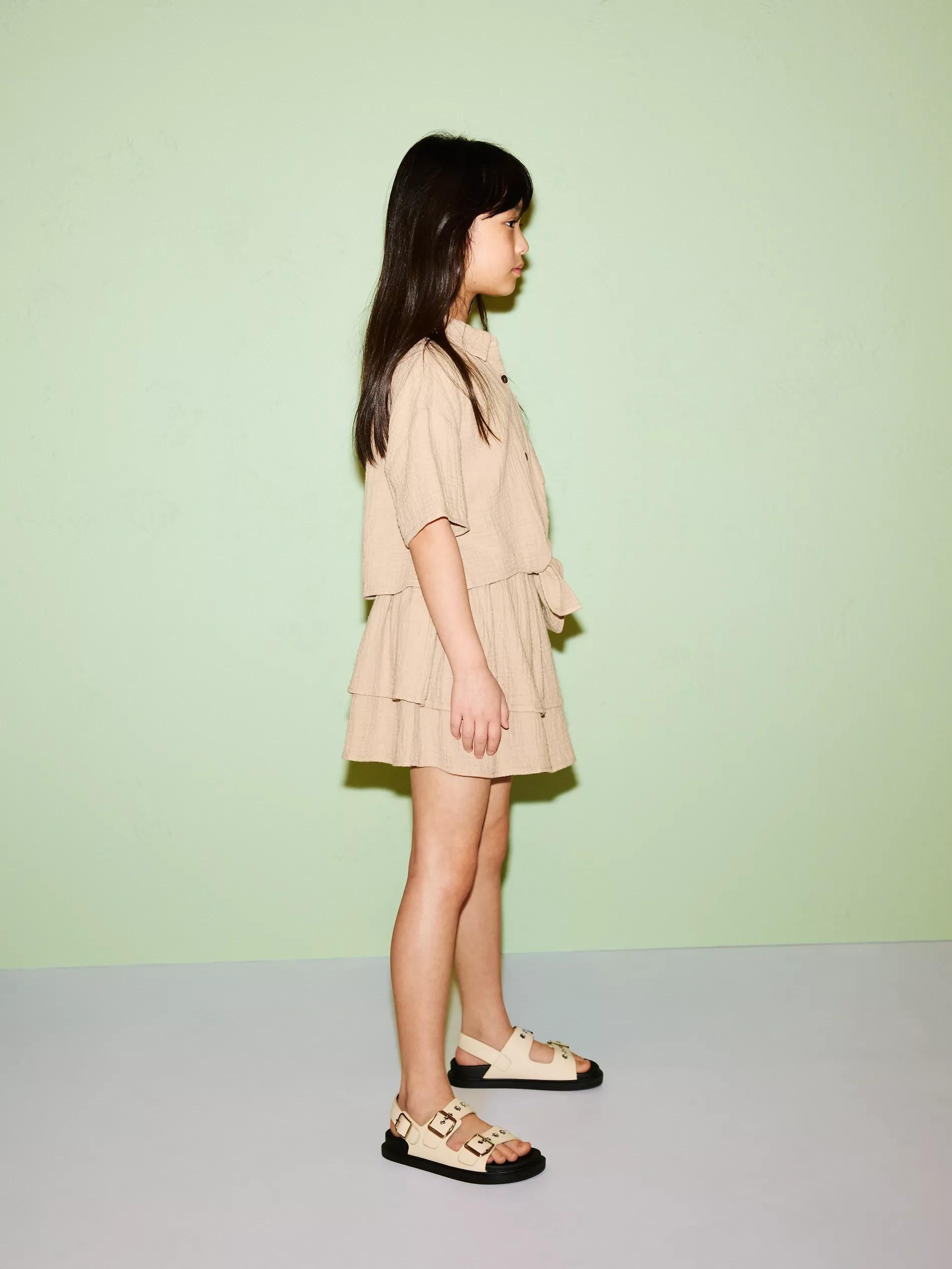 Beige Muslin Skirt, , large image number 4