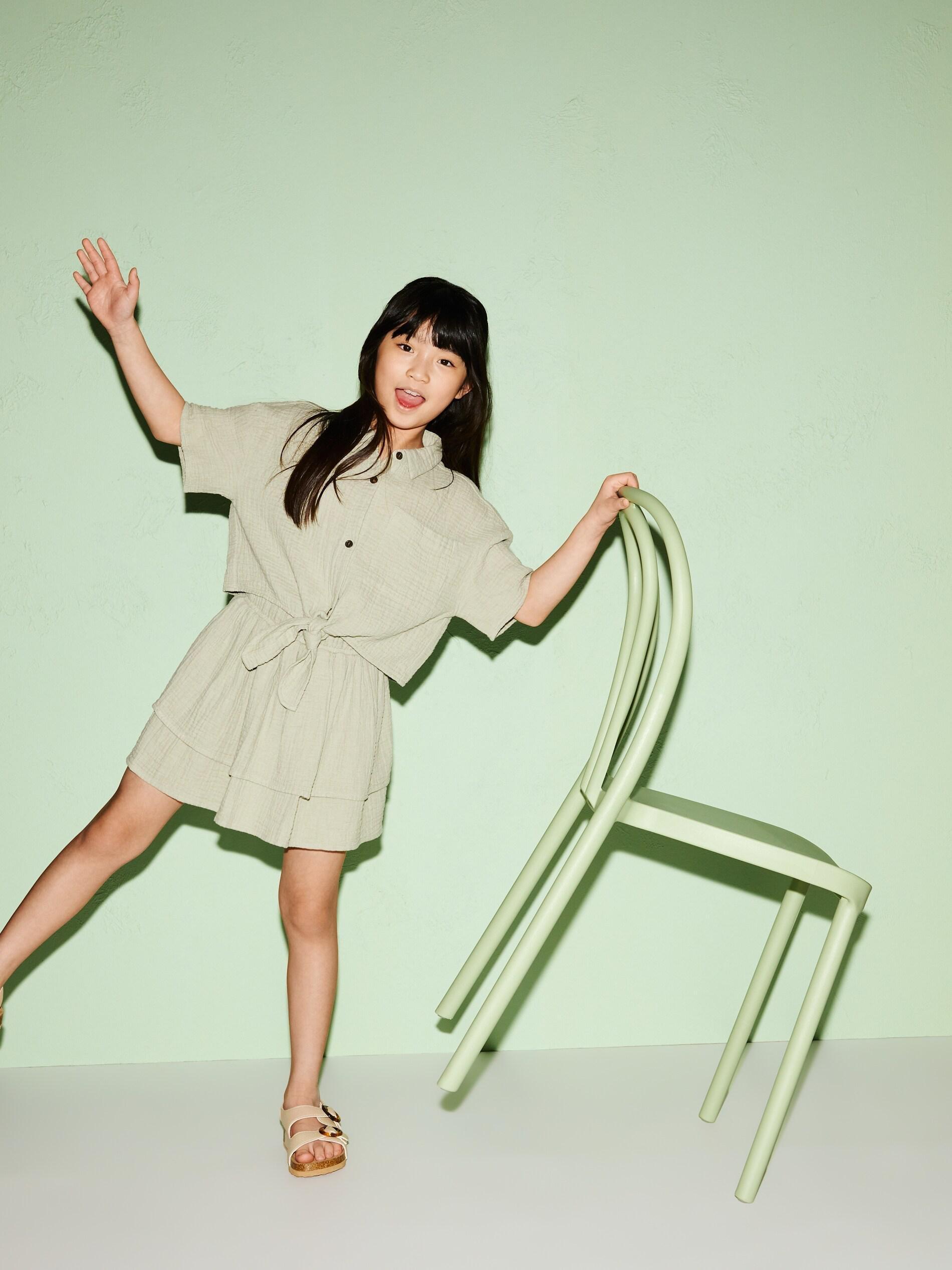 Green Muslin Skirt, Green, medium