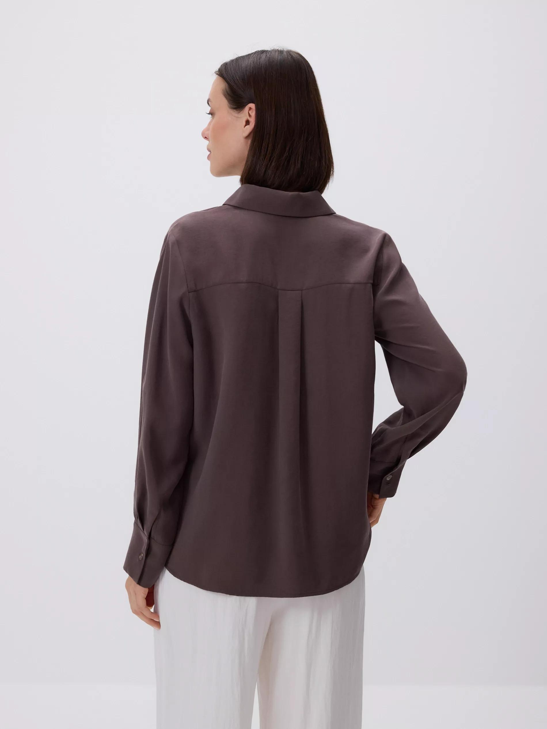 Brown Plain Shirt In Modal, , large image number 3
