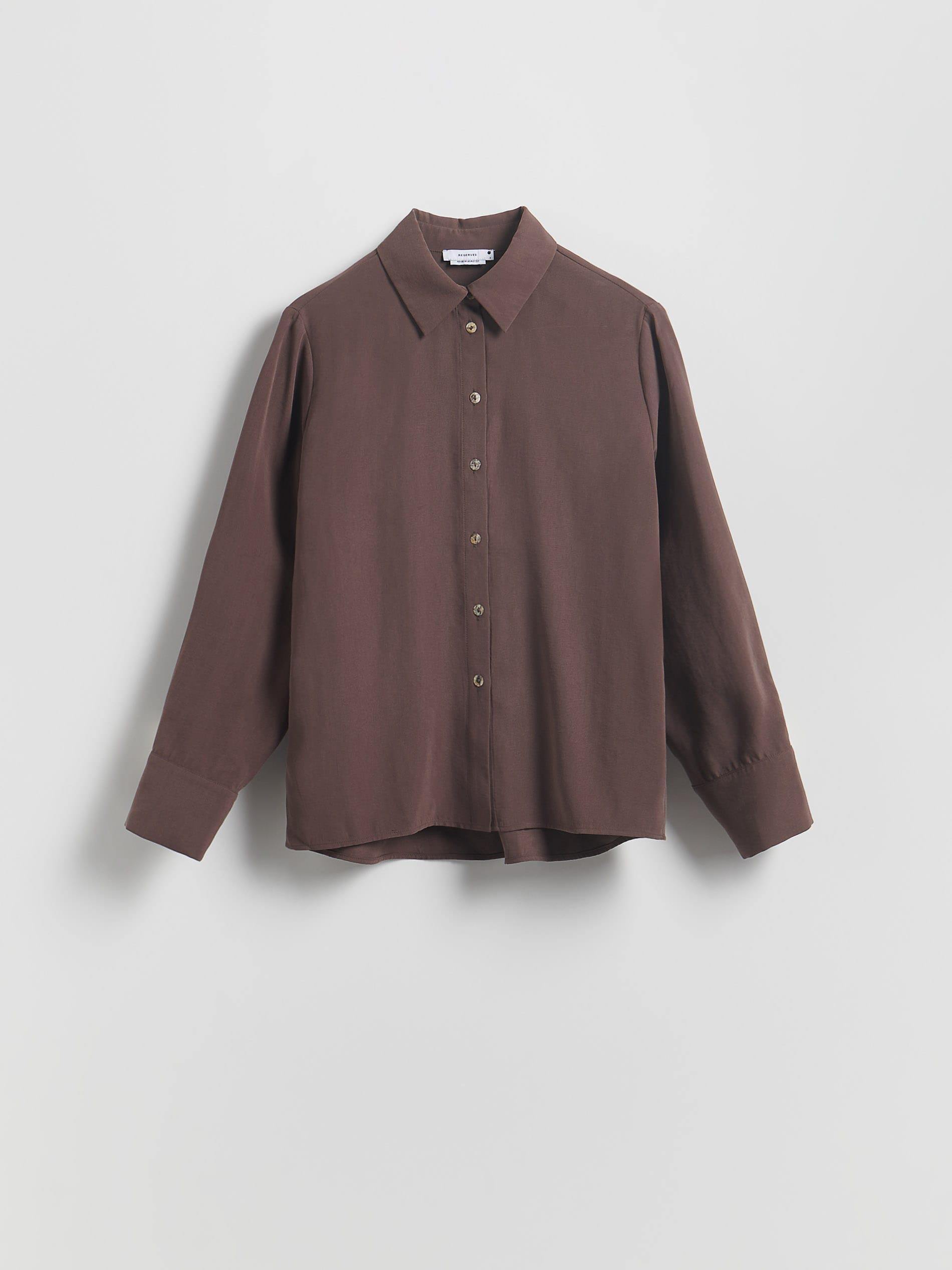 Brown Plain Shirt In Modal, , large image number 4