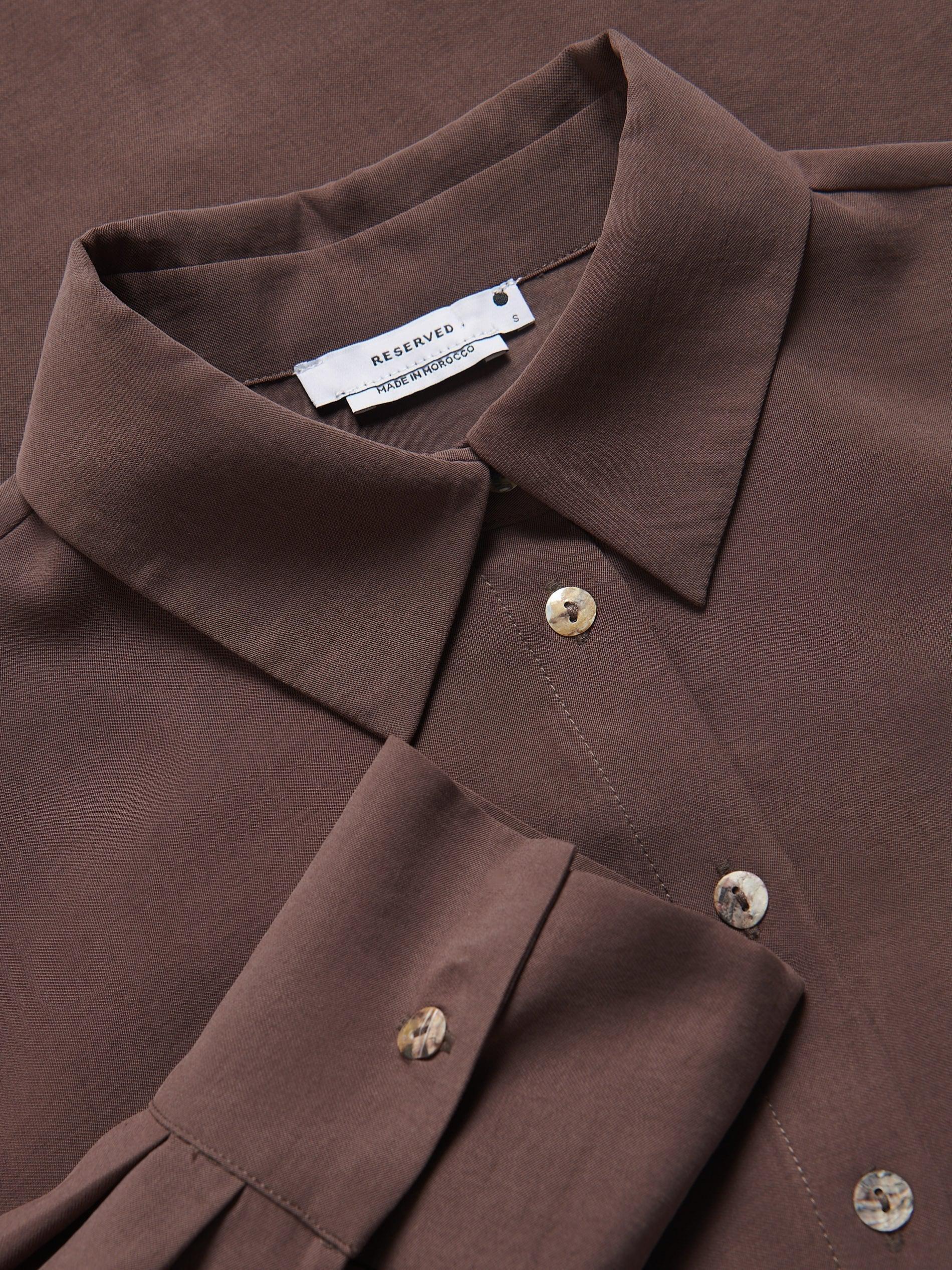 Brown Plain Shirt In Modal, , large image number 5