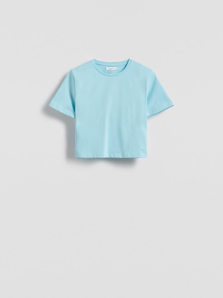 Turquoise Cotton Rich Crop Top, Turquoise, medium