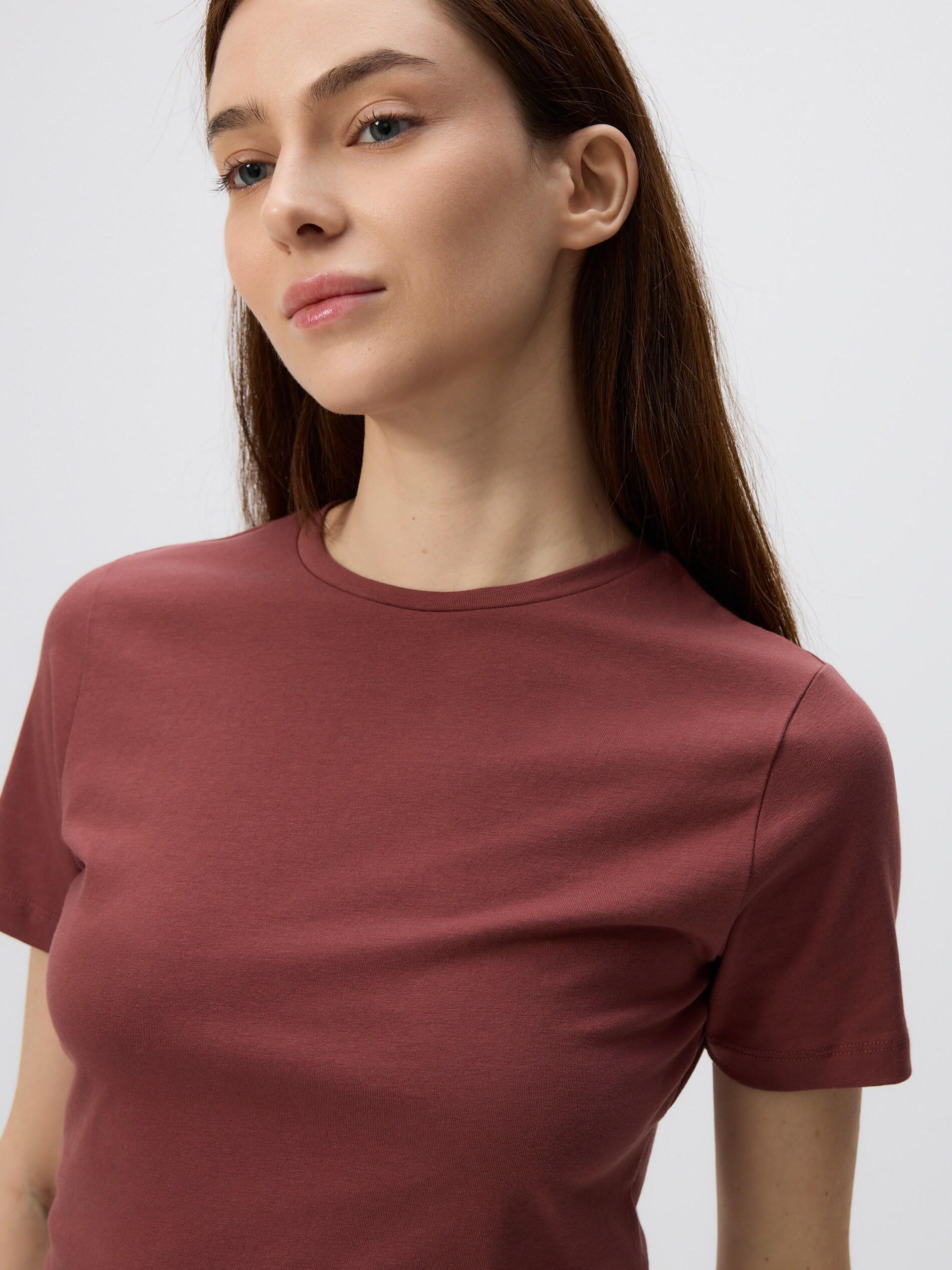 Cotton rich crop top, Brown, large image number 1