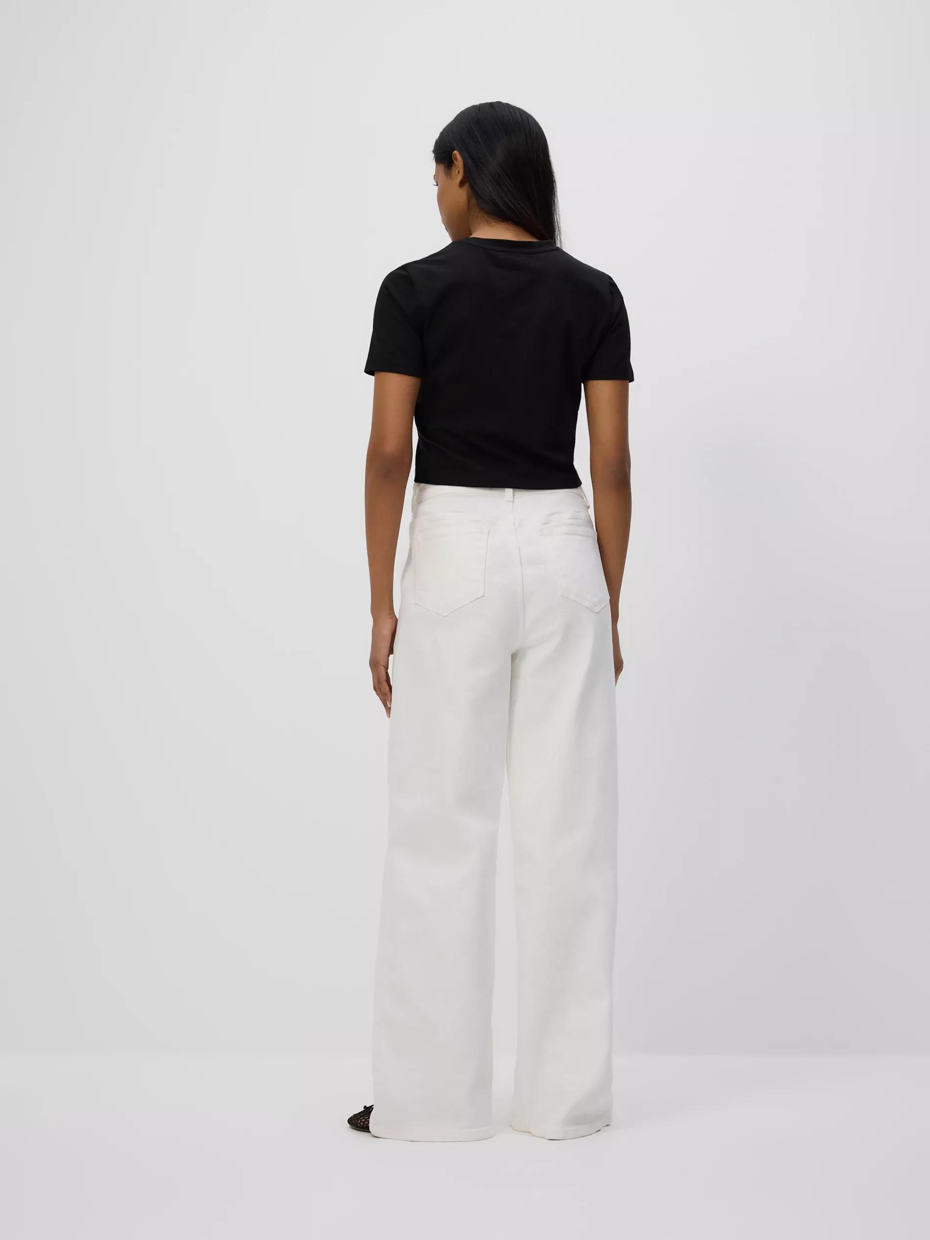 Black Cotton Rich Crop Top, , large image number 3