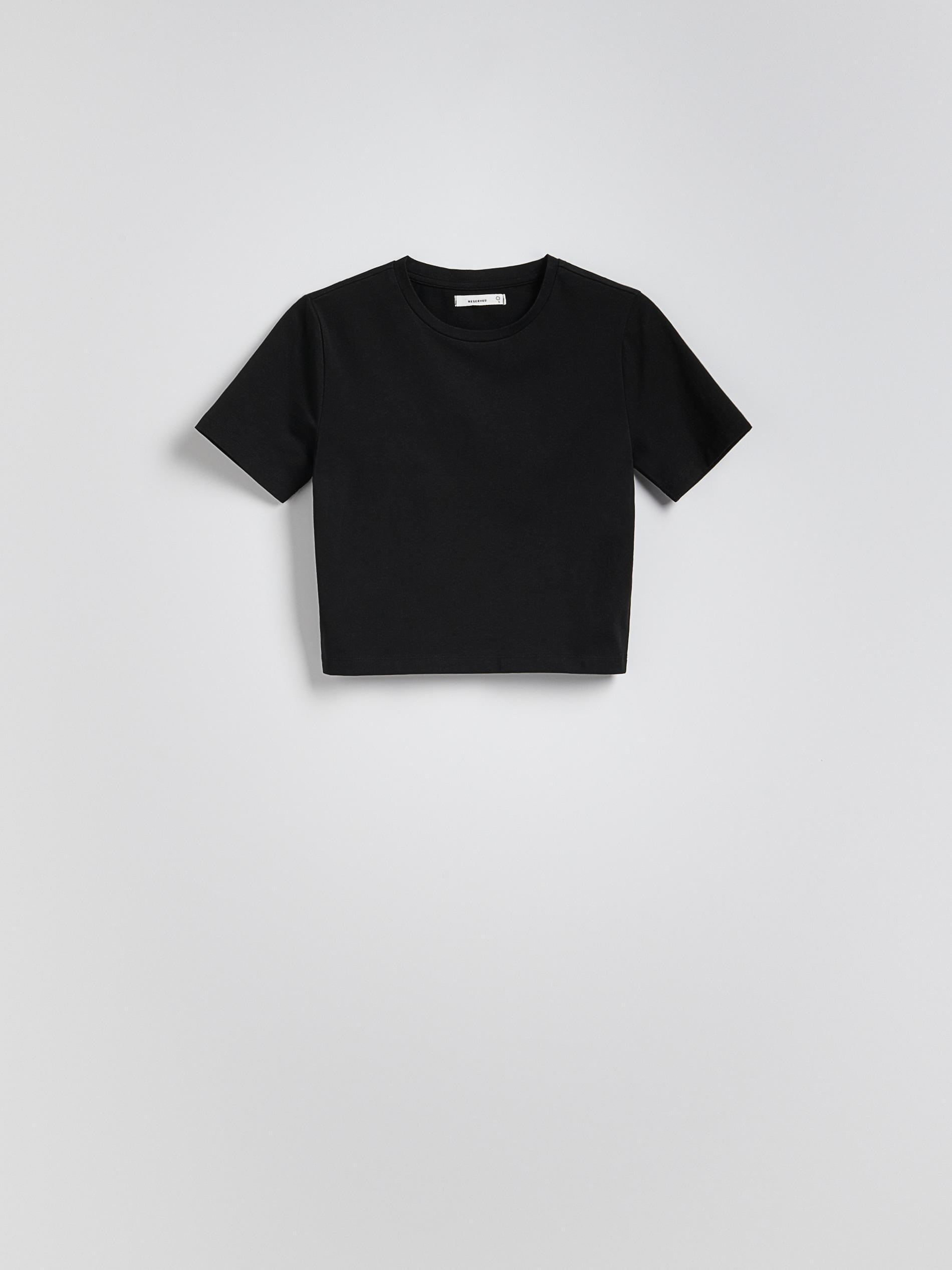 Black Cotton Rich Crop Top, , large image number 4