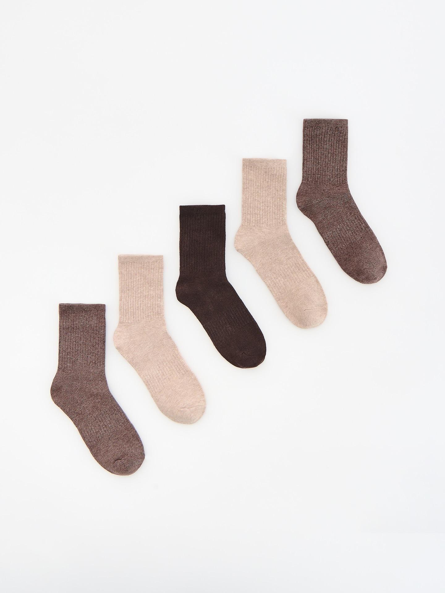 Beige Socks 5 Pack, Beige, large image number 0
