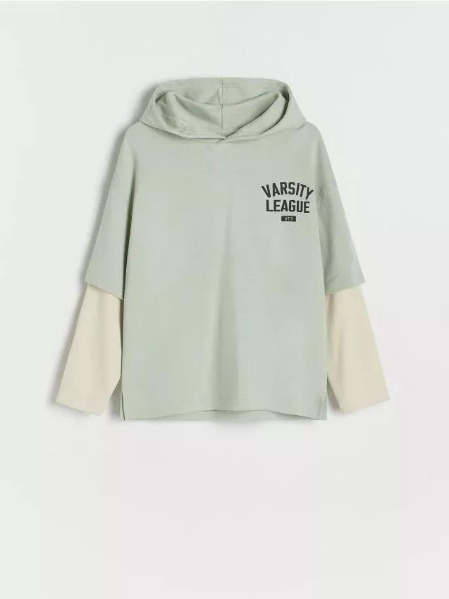 Green Oversized Long Sleeve T-Shirt, Kids Boys, , large image number 0
