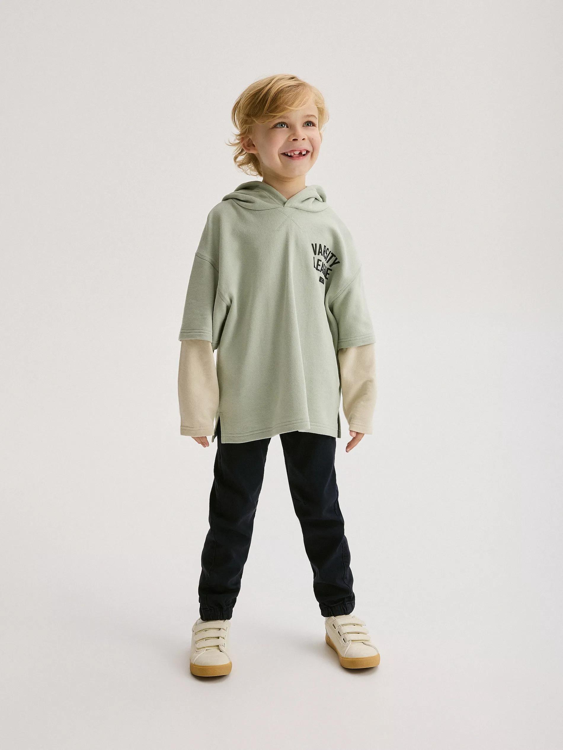 Green Oversized Long Sleeve T-Shirt, Kids Boys, , large image number 4
