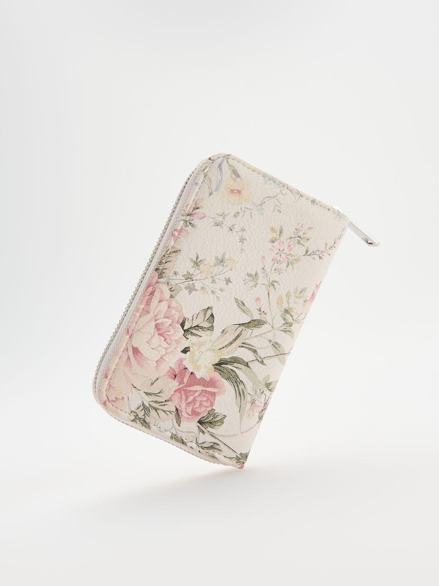 Pink Patterned Wallet, Pink, large image number 1