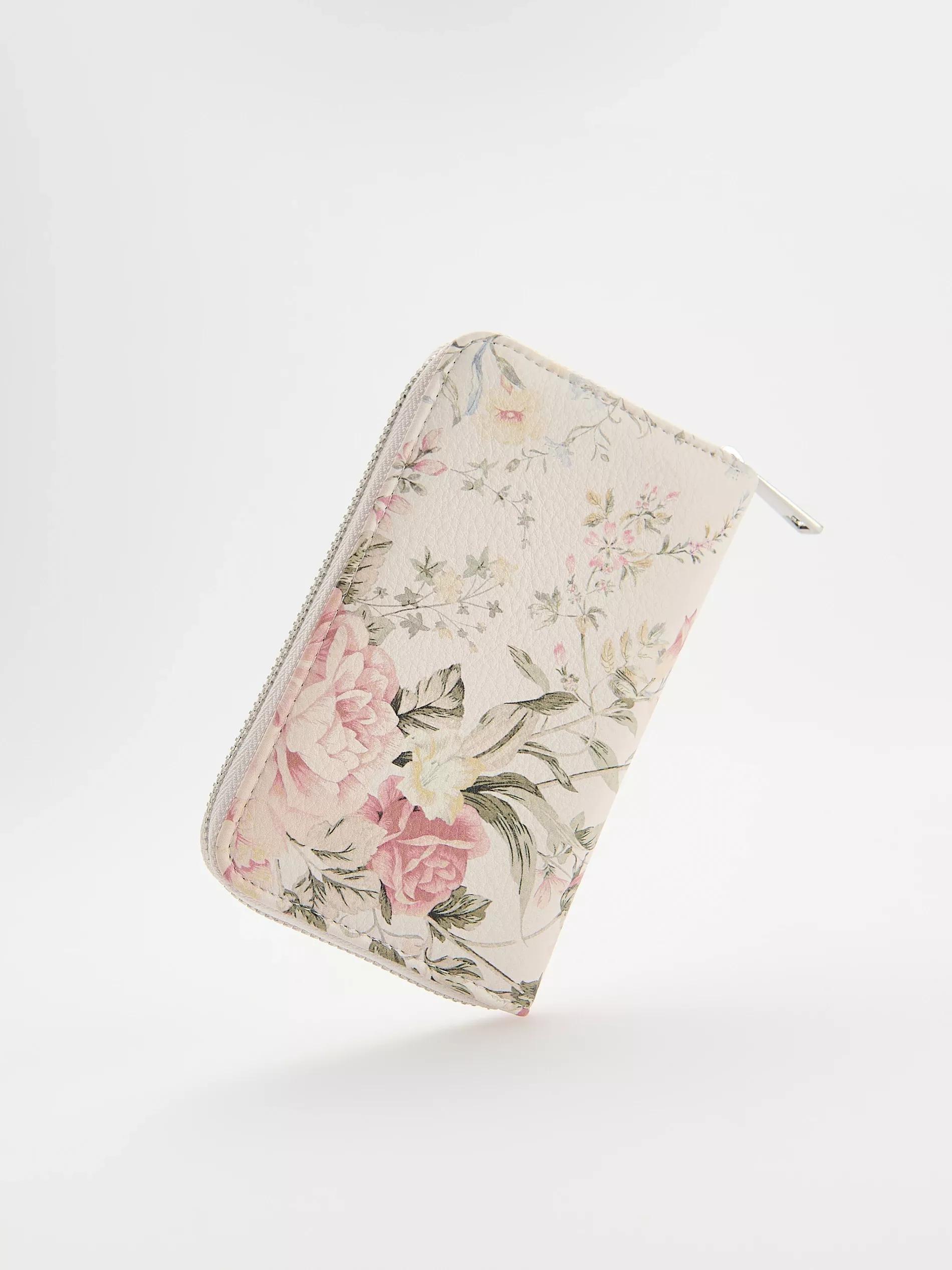 Pink Patterned Wallet, Pink, large image number 1