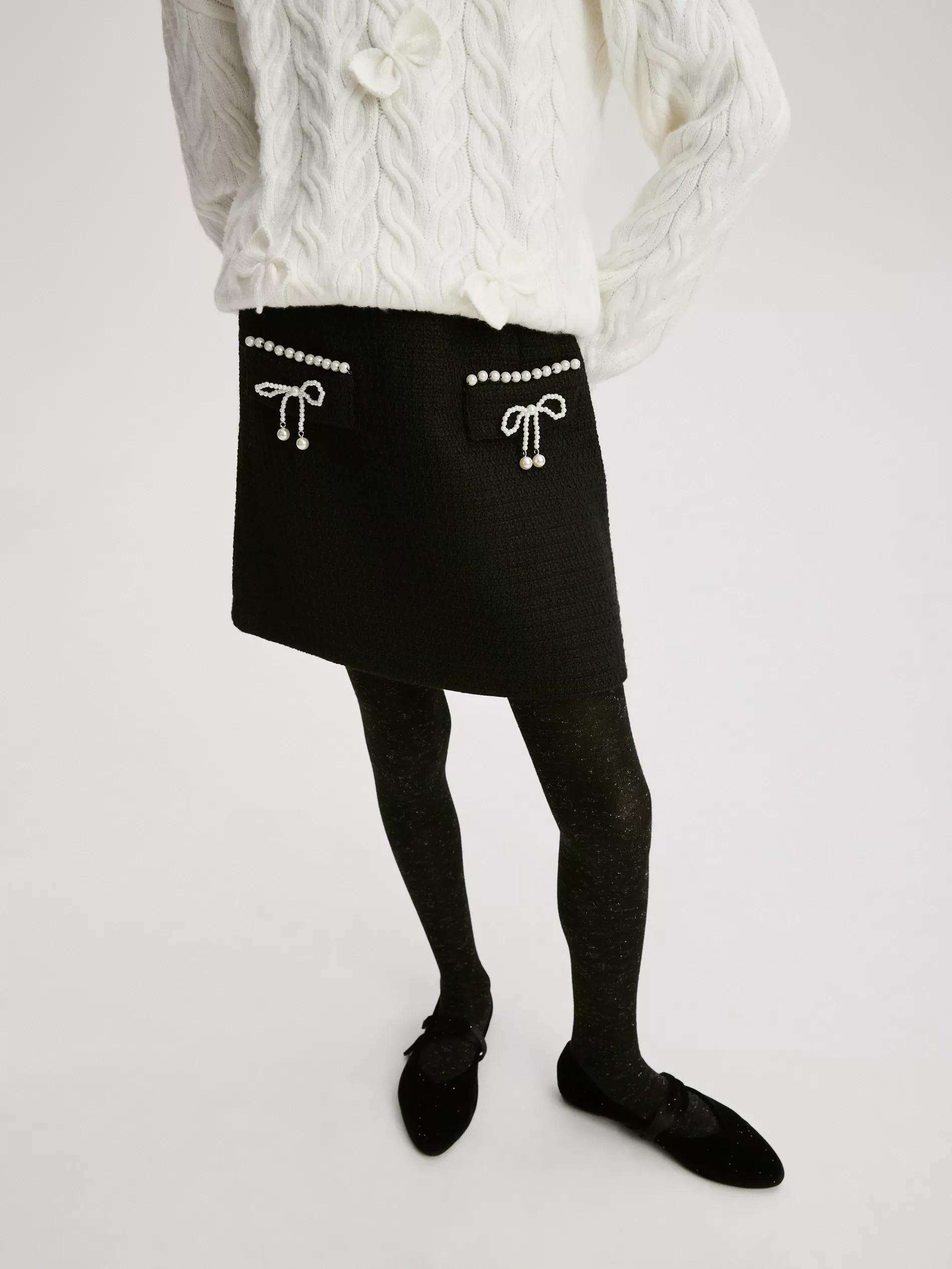 GIRLS` SKIRT BLACK, Black, large image number 1