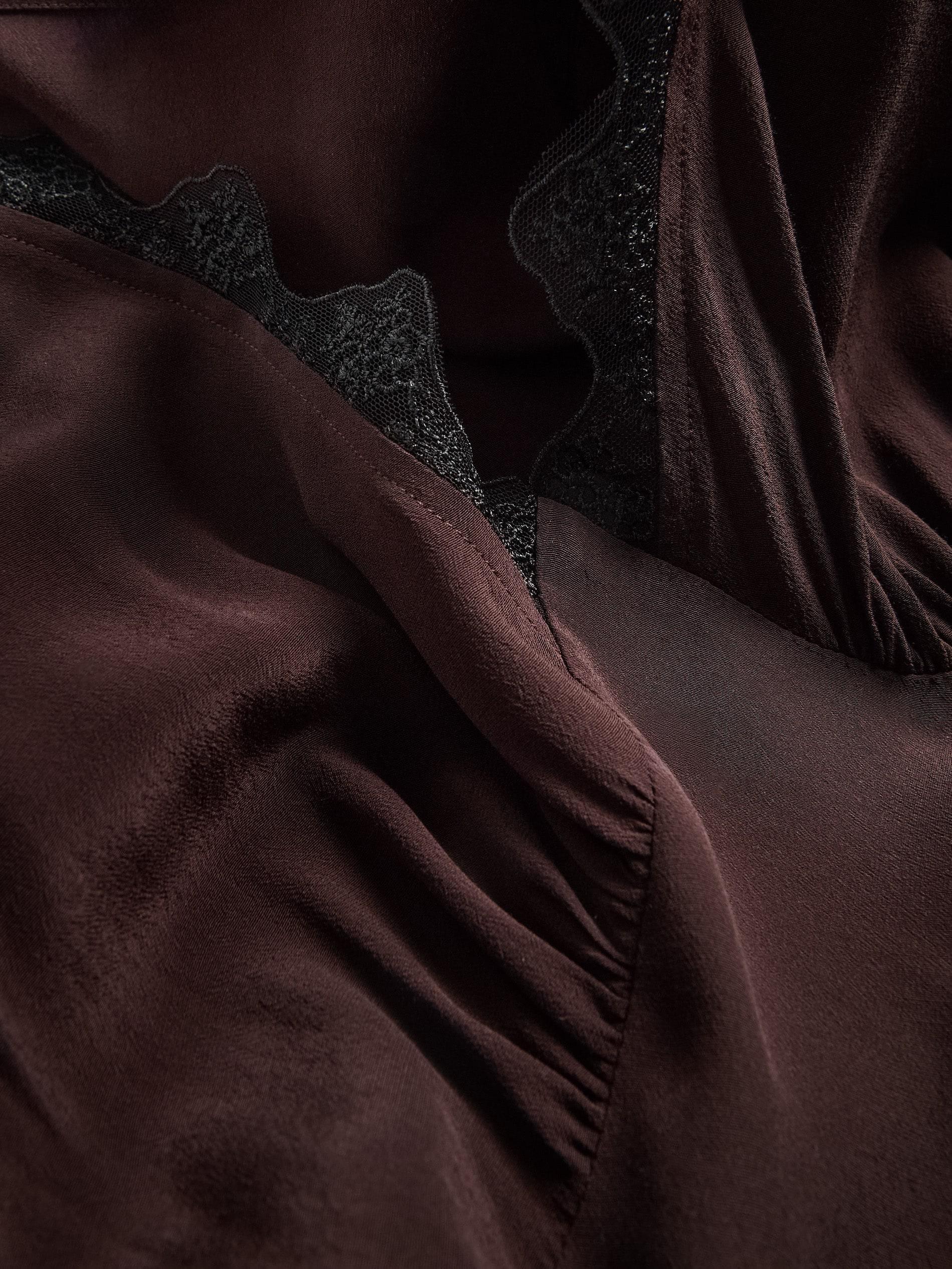 Brown Maxi Dress With Lace, Brown, large image number 4