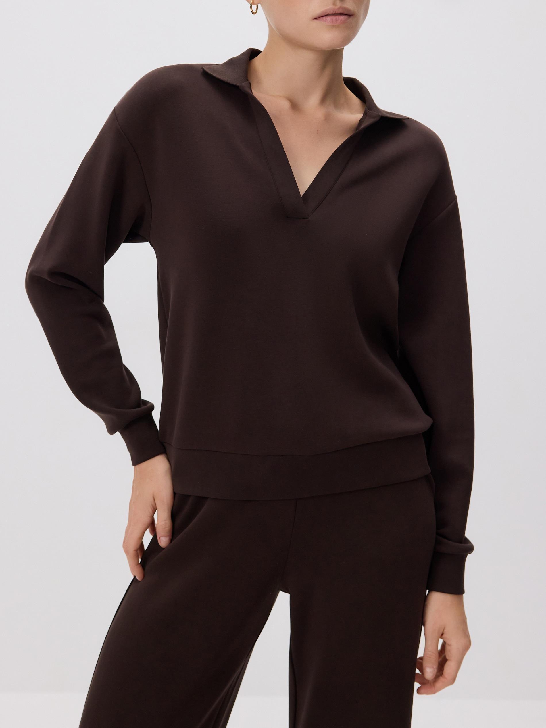 DARK BROWN Modal blend sweatshirt, , medium