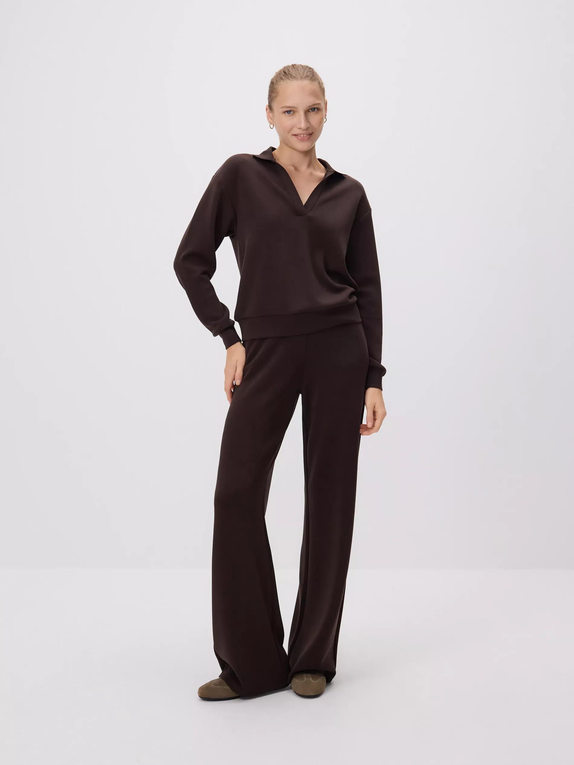DARK BROWN Modal blend sweatshirt, , large image number 1