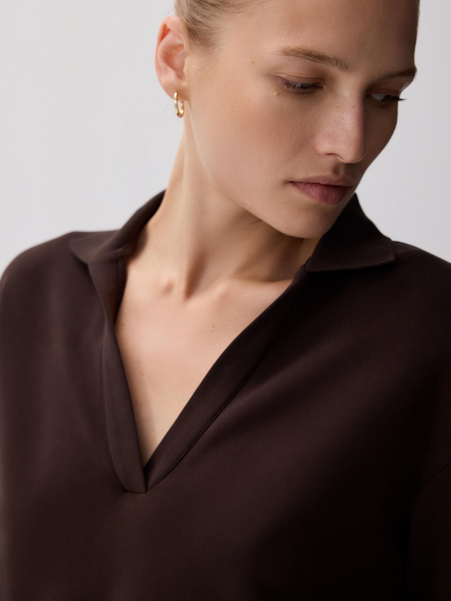 DARK BROWN Modal blend sweatshirt, , large image number 3