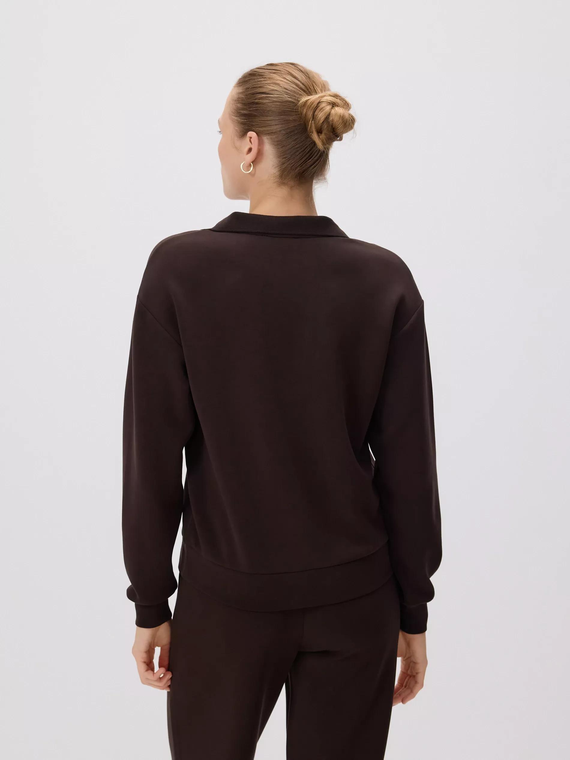DARK BROWN Modal blend sweatshirt, , large image number 4