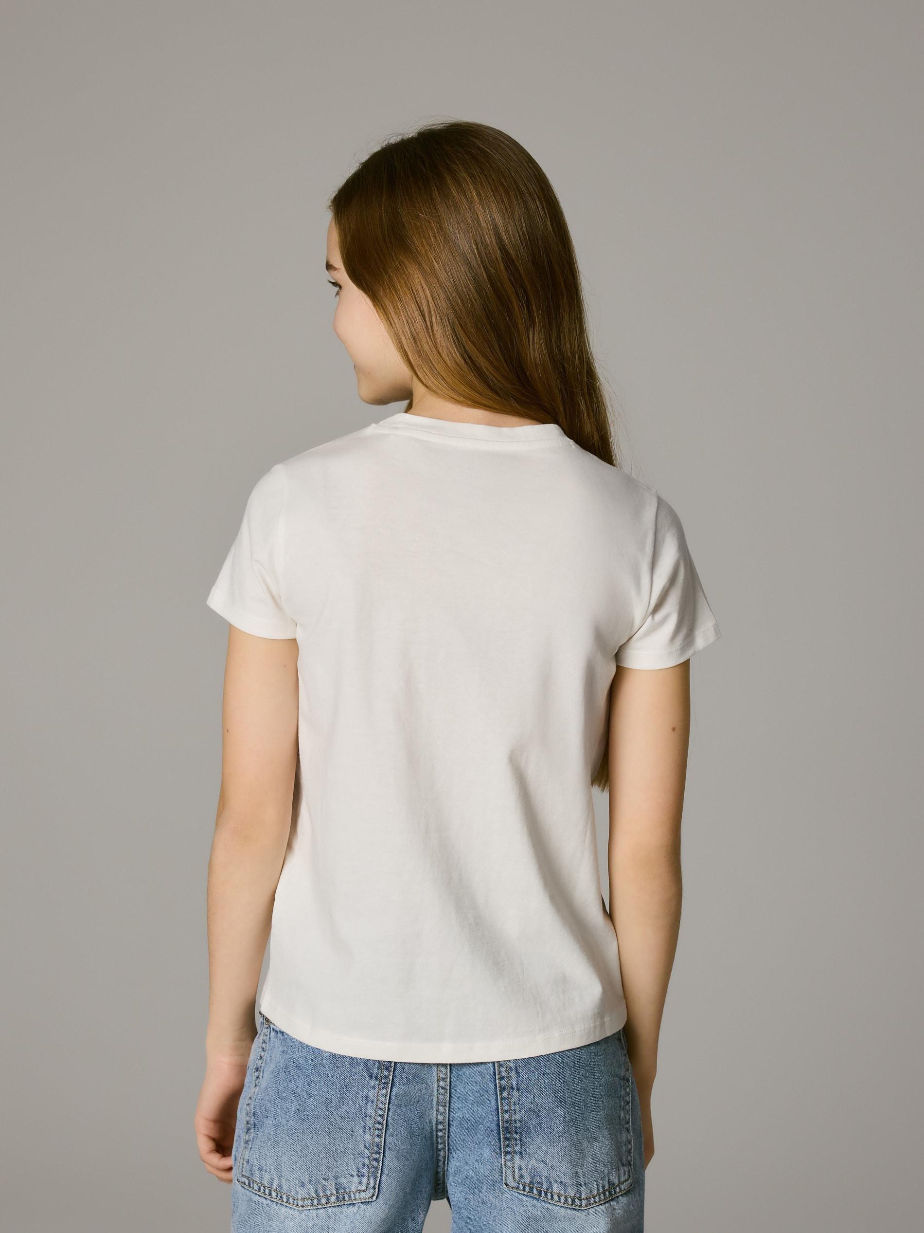 Cream T-Shirt With Print, Ivory, large image number 4