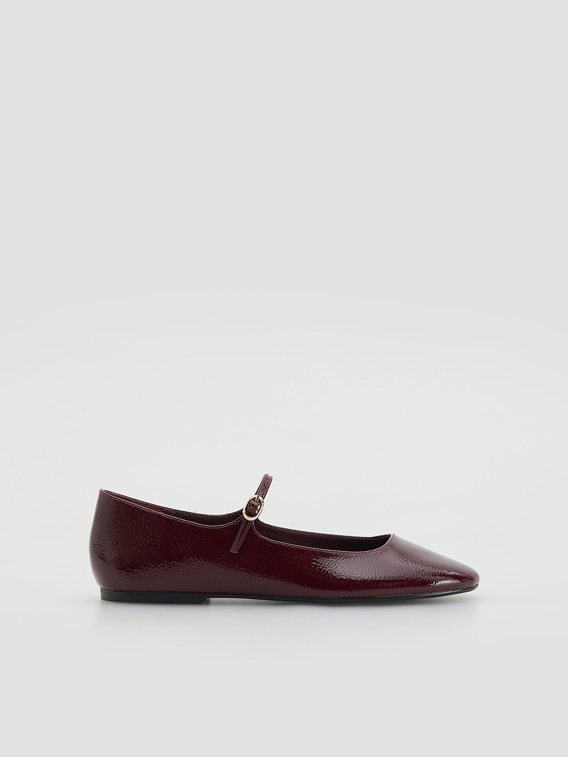 Maroon Lacquered Ballerinas, Burgundy, large image number 0