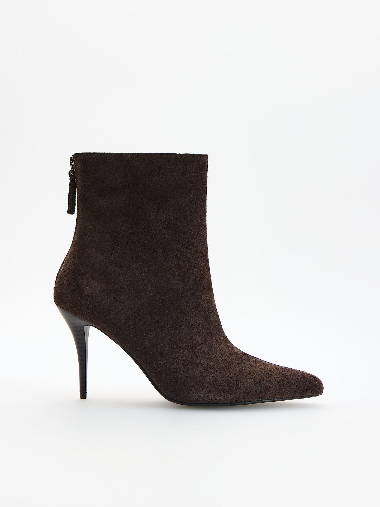 Brown Suede Ankle Boots, Brown, medium