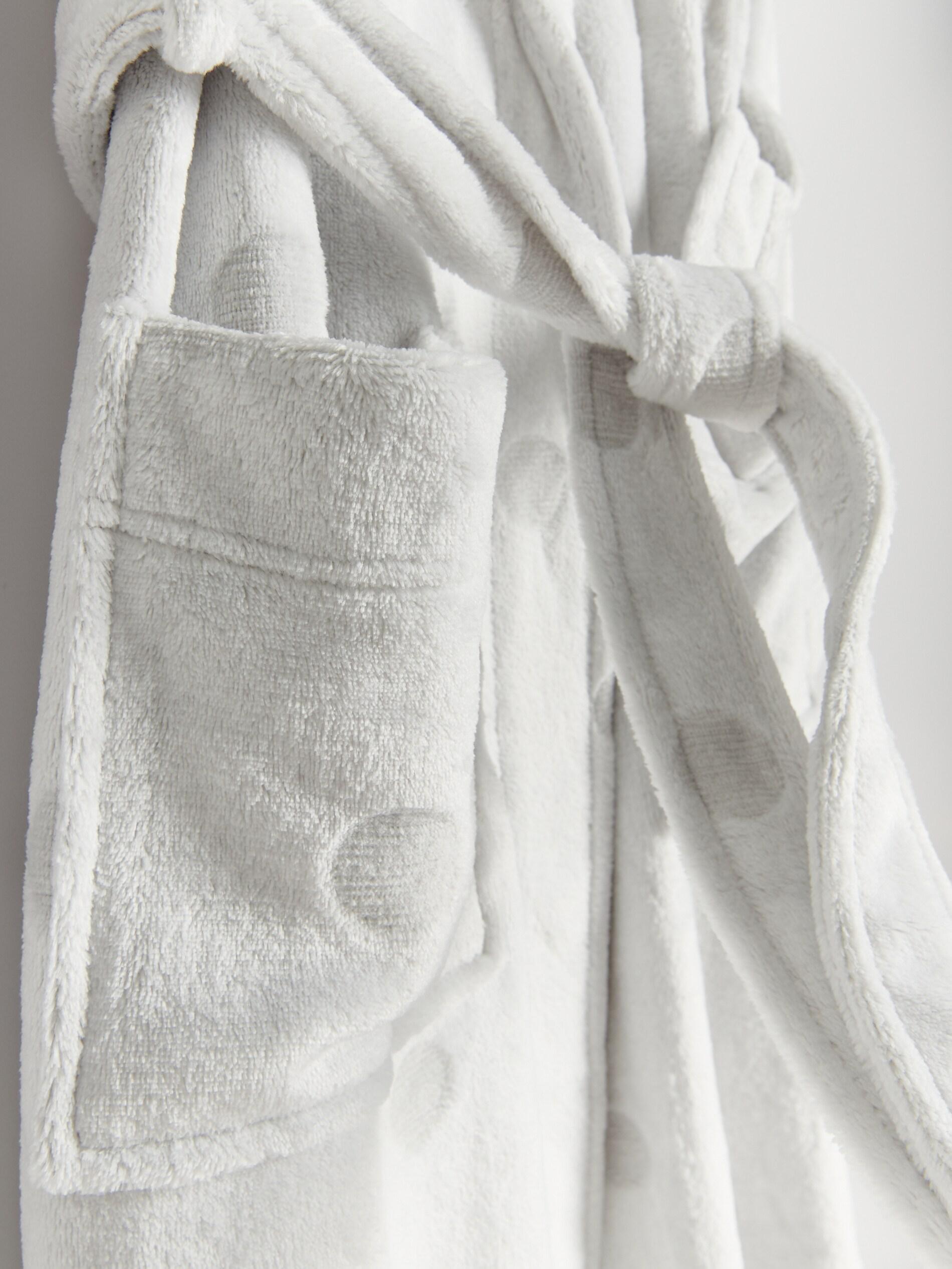 Light Grey Polka Dot Dressing Gown, , large image number 1