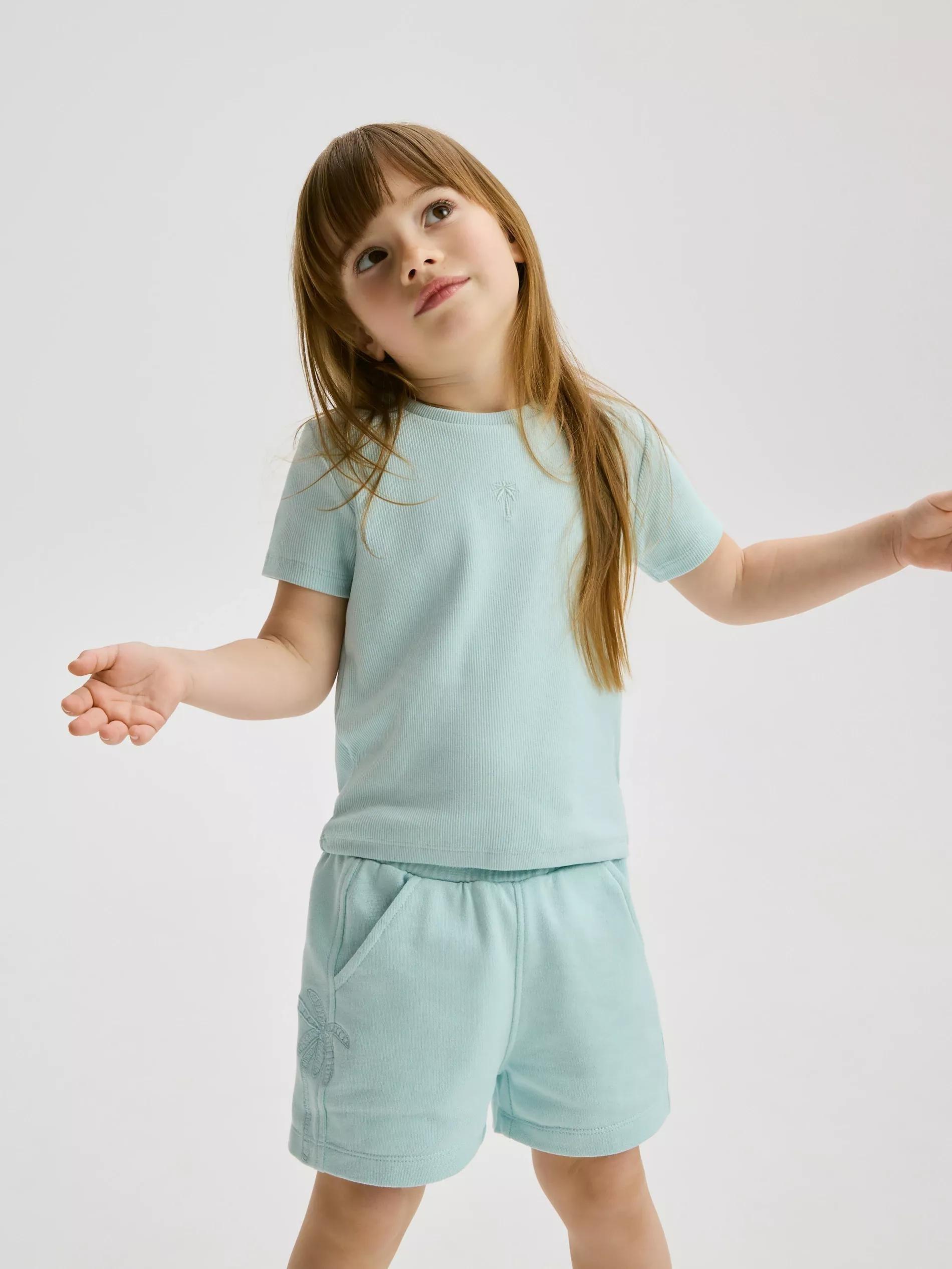 Blue Cotton T-Shirt With Embroidery Detail, , large image number 1