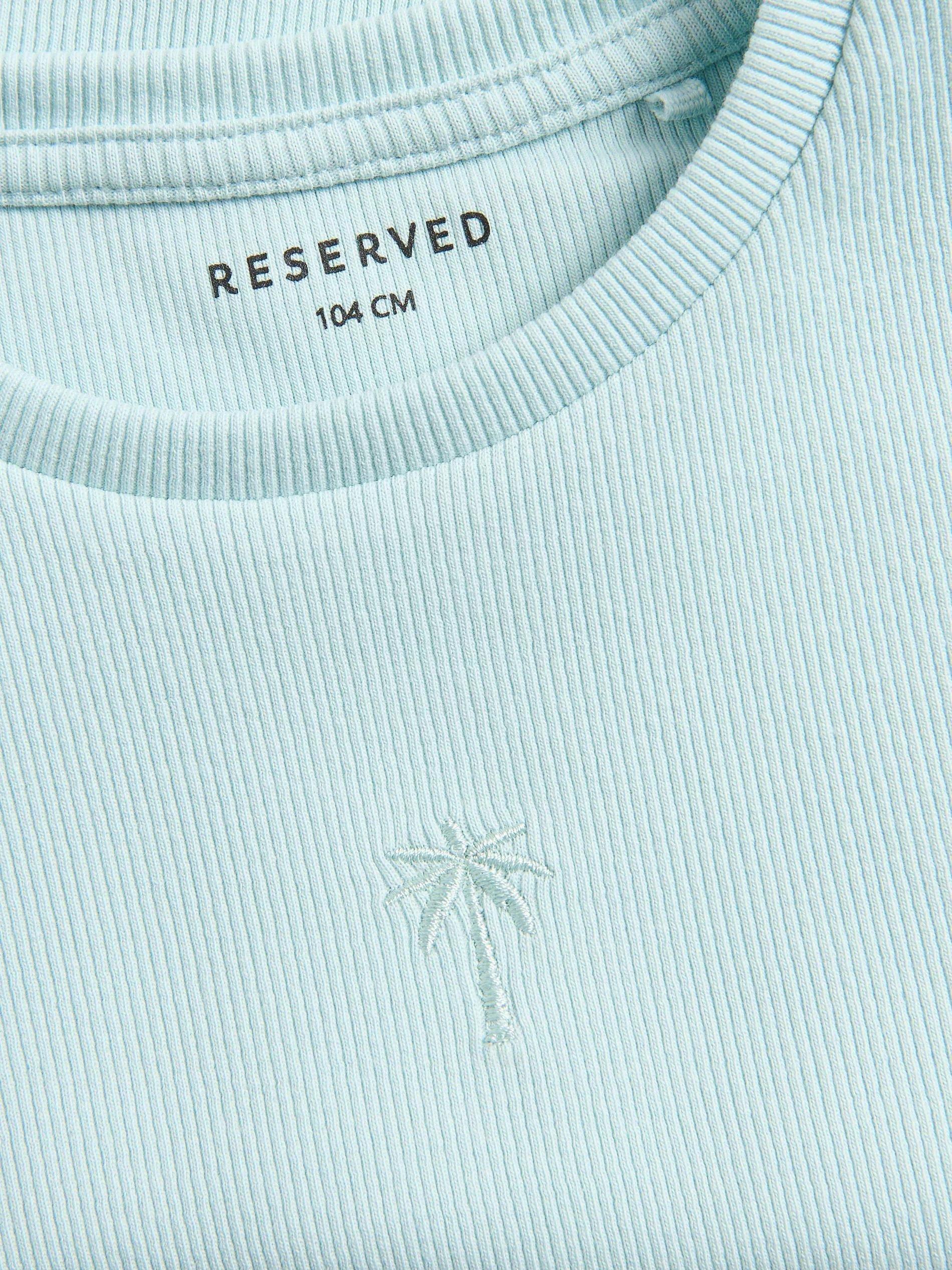 Blue Cotton T-Shirt With Embroidery Detail, , large image number 3