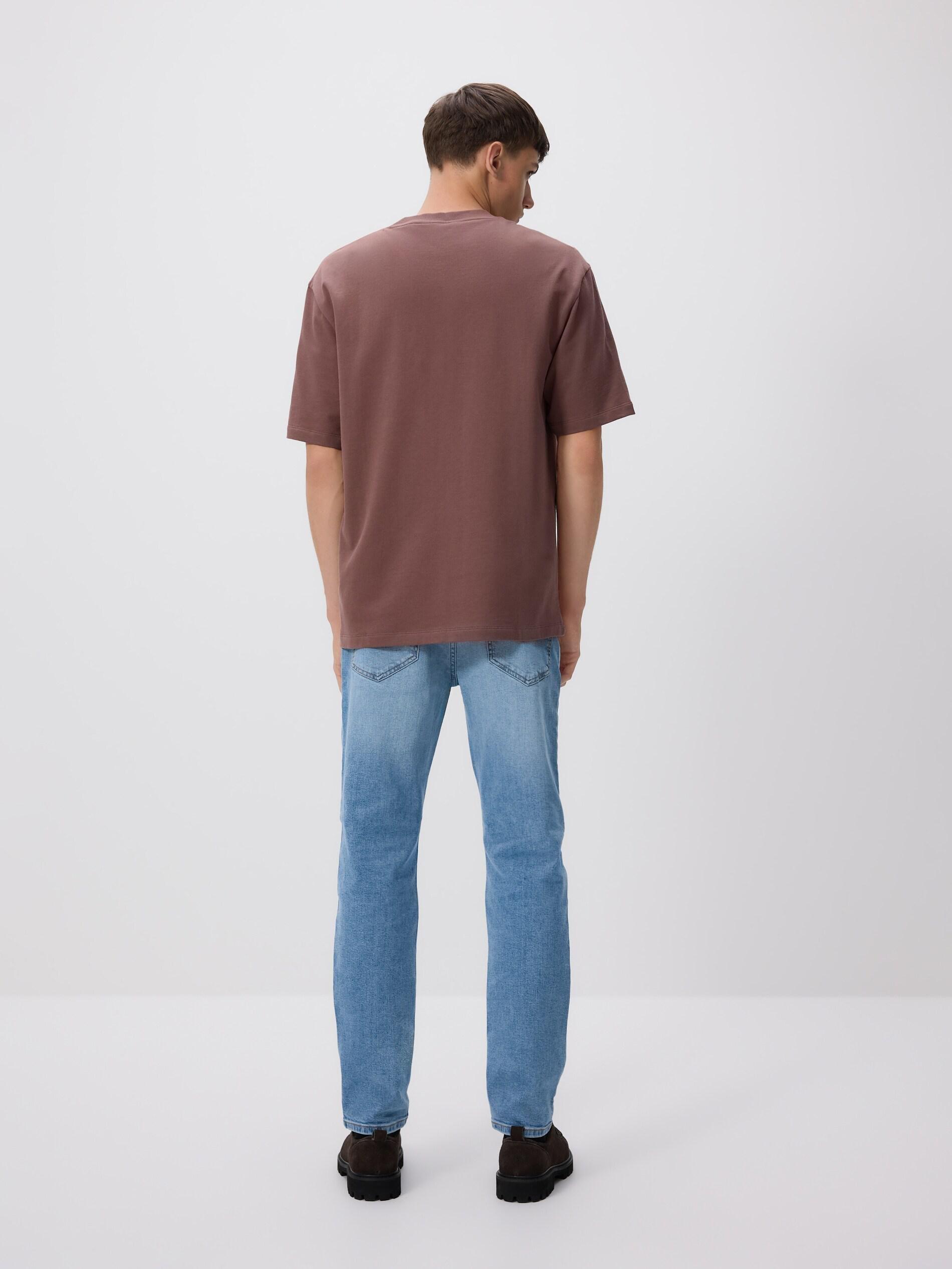 تيشيرت وردي بقصة مريحة بطبعة, Purple, medium