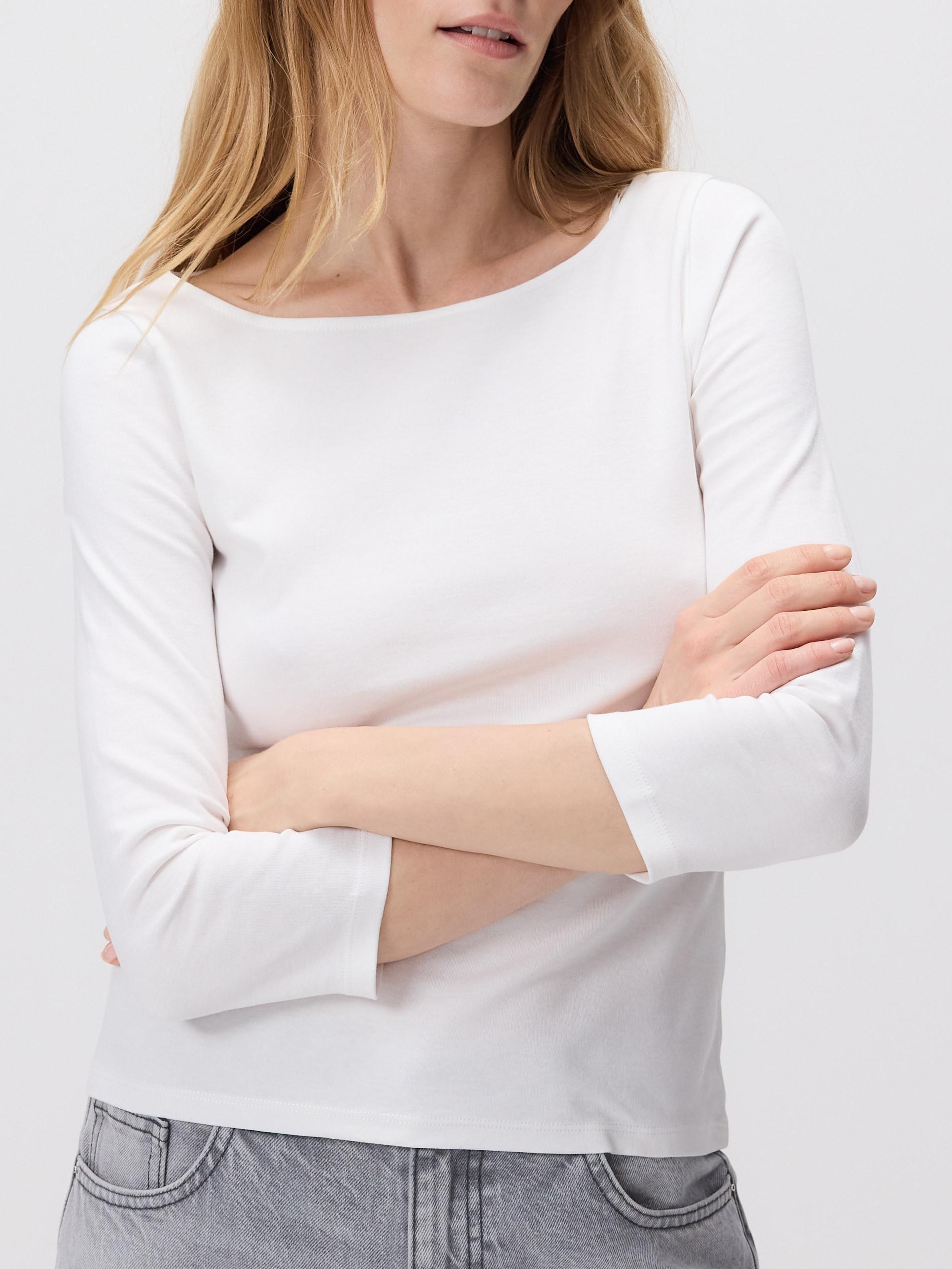 White Cotton Long Sleeve T-Shirt, , large image number 0