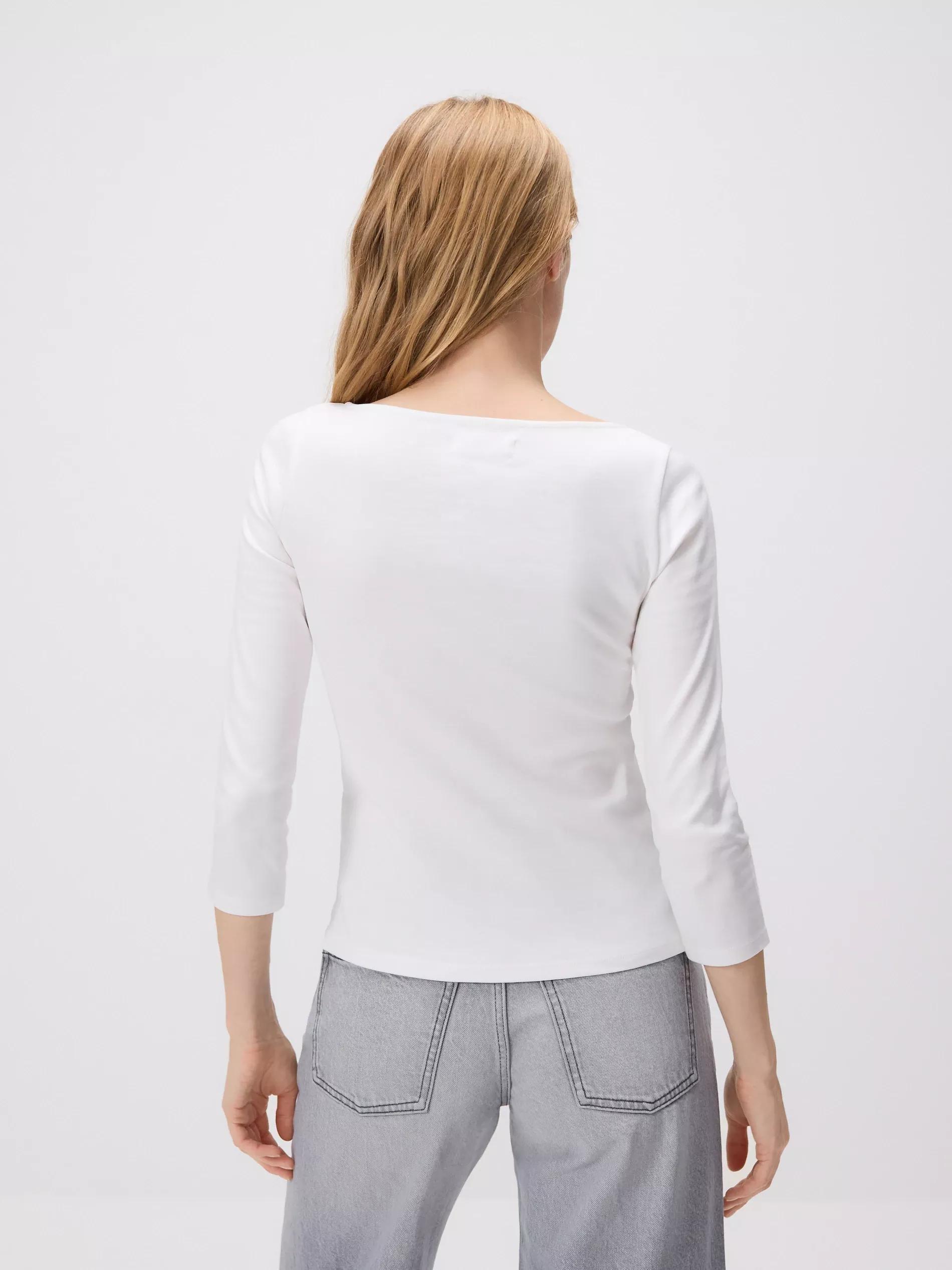White Cotton Long Sleeve T-Shirt, , large image number 1