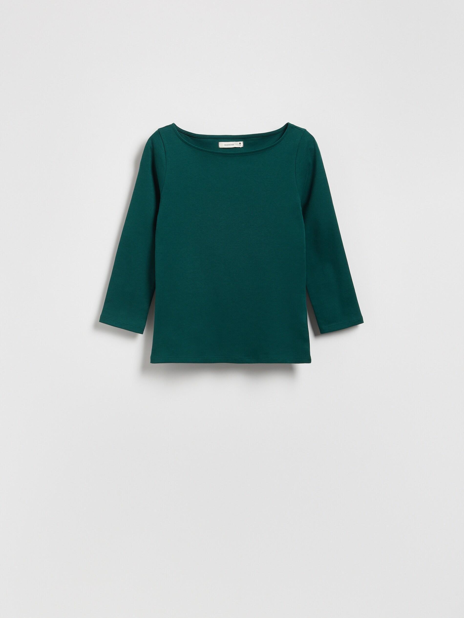 Green Cotton Long Sleeve T-Shirt, Turquoise, large image number 4